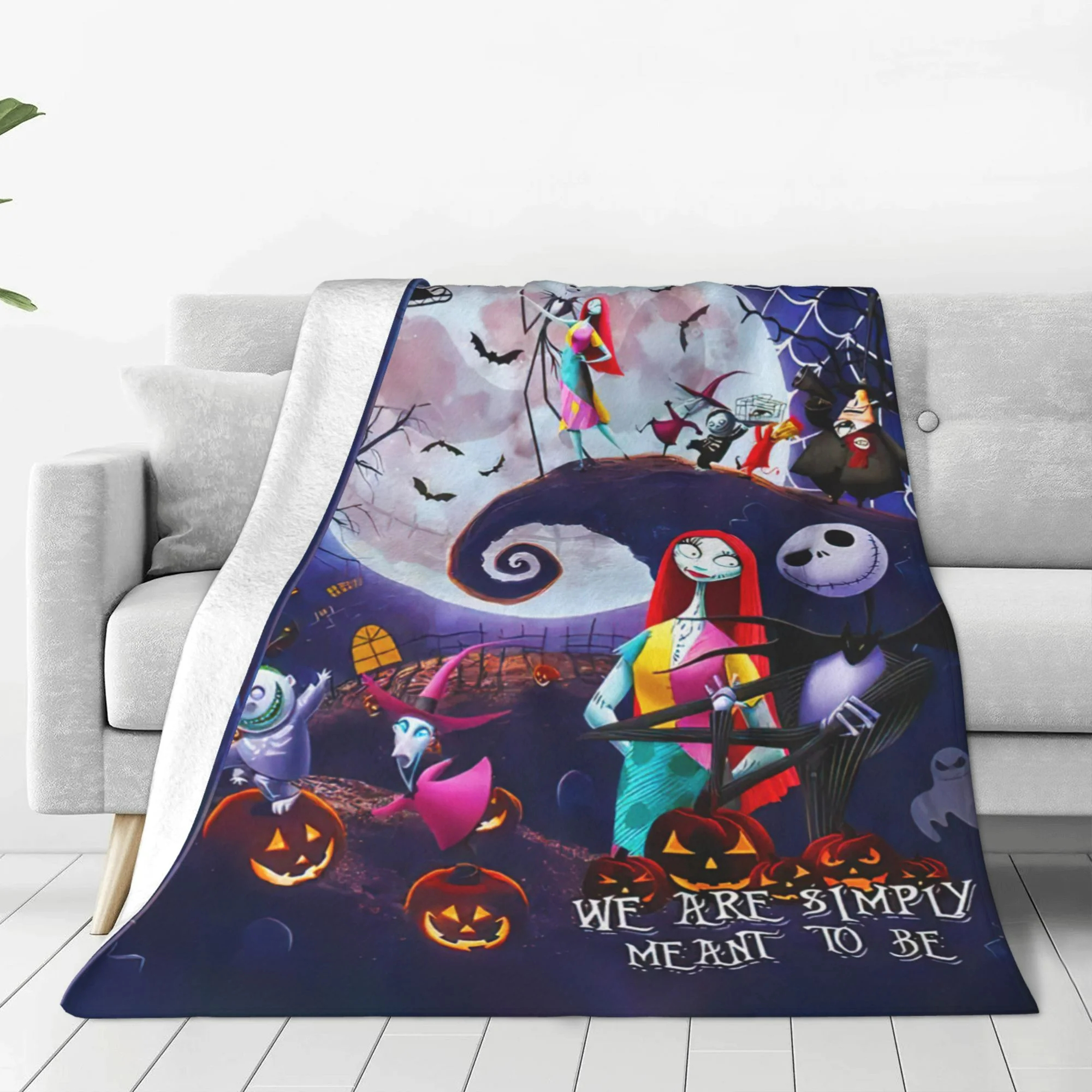 Christmas Halloween Horror Cartoon Movie Flannel Throw Blanket