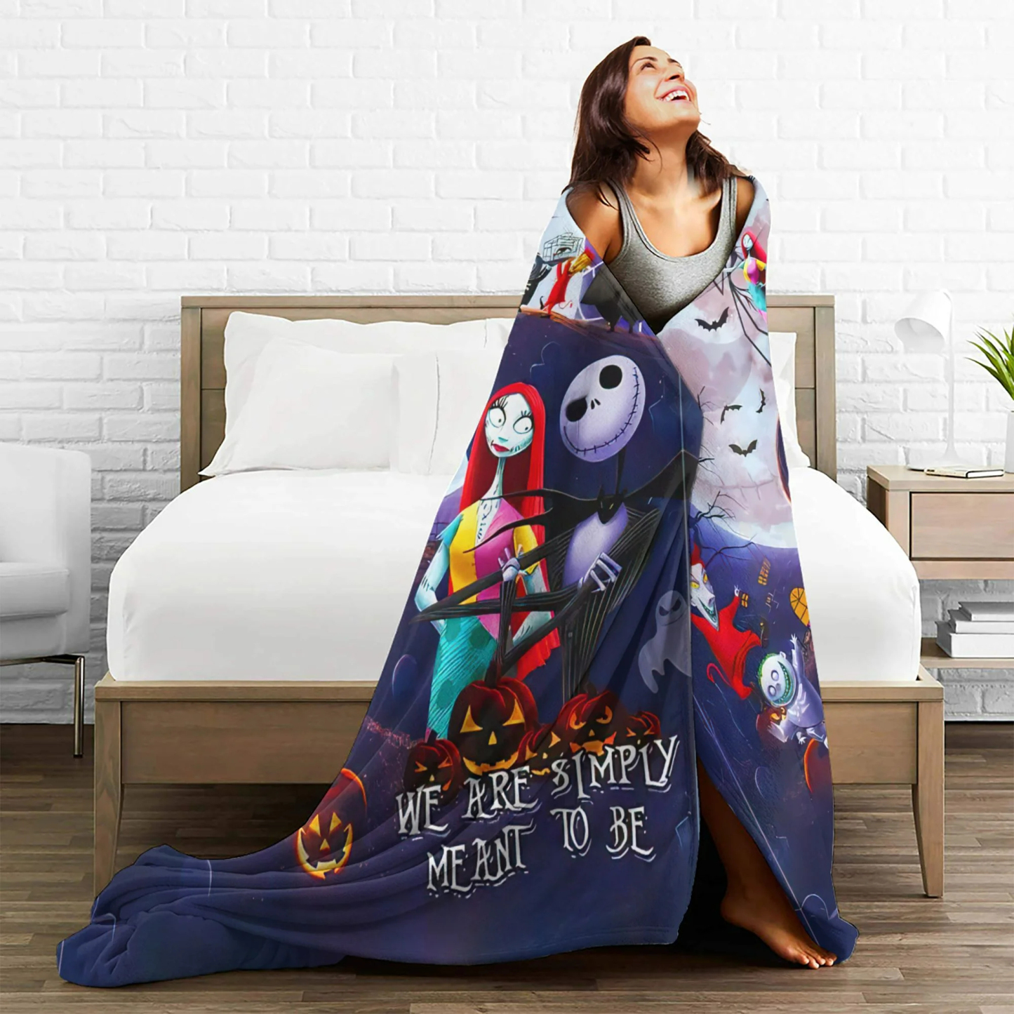 Christmas Halloween Horror Cartoon Movie Flannel Throw Blanket