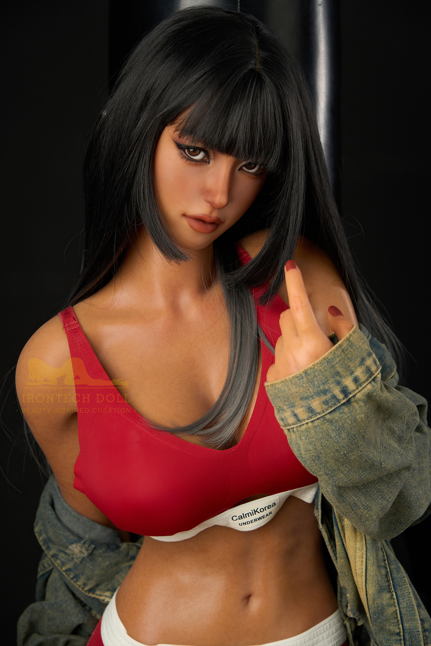 5ft3/161cm F Cup Silicone Dark Tanned Athletic Sex Doll S14 - Miku