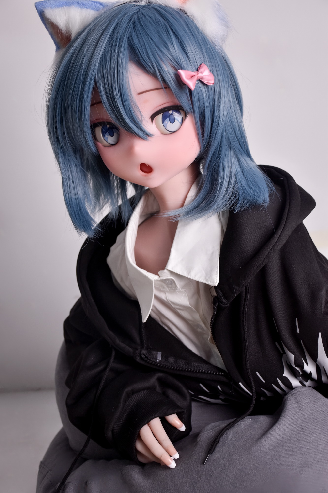 4ft9/150cm Silicone Anime Blue Short Hair Sex Doll – Amano Minami