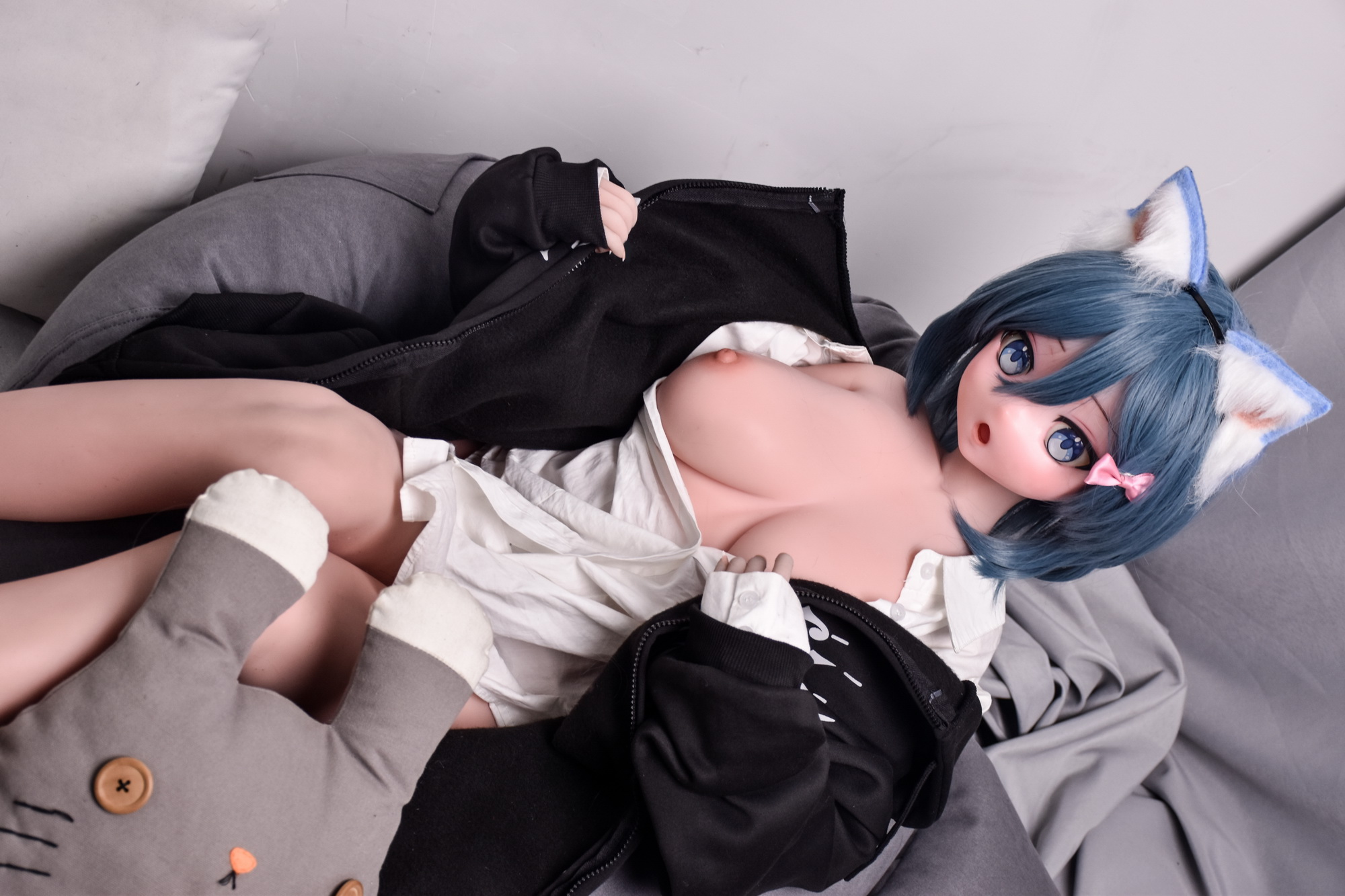 4ft9/150cm Silicone Anime Blue Short Hair Sex Doll – Amano Minami