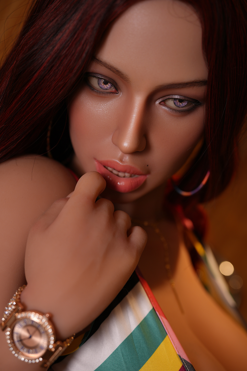 5ft4/164cm G Cup Silicone Head Tan Skin ROS Sex Doll - Hilary