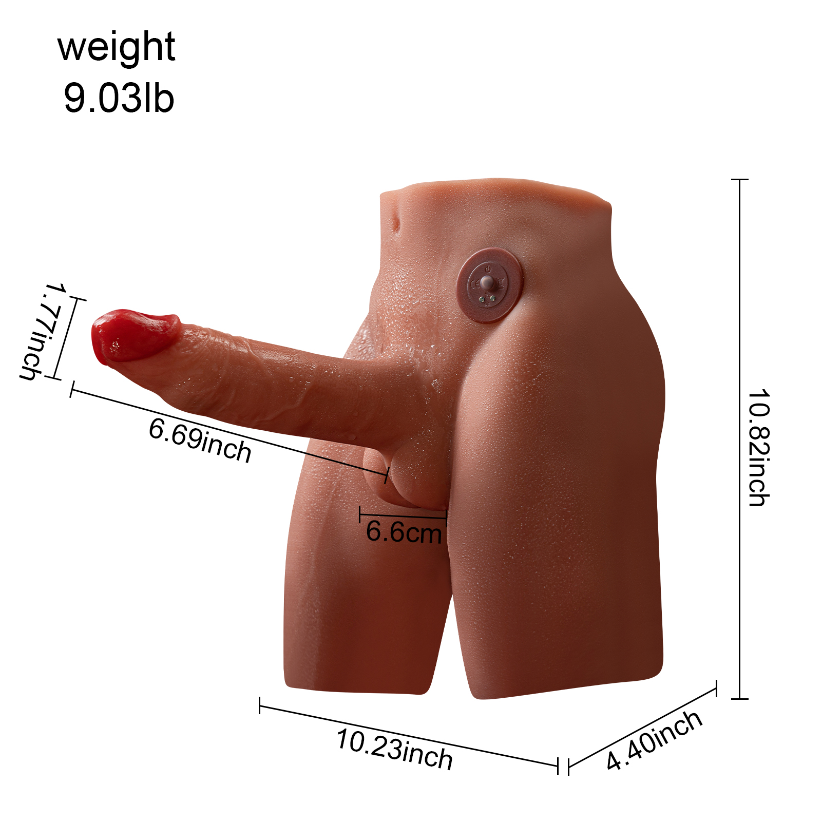 Jackson - 10.6LB Electric Pulse Tan Skin Male Torso Sex Doll