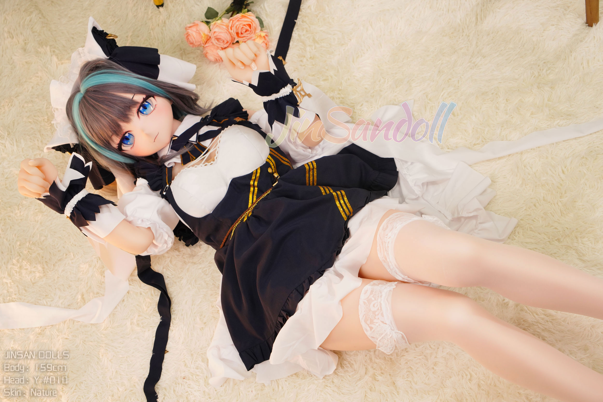 TPE anime sex doll Yukio, wearing maid outfit, Jinsan Dolls.
