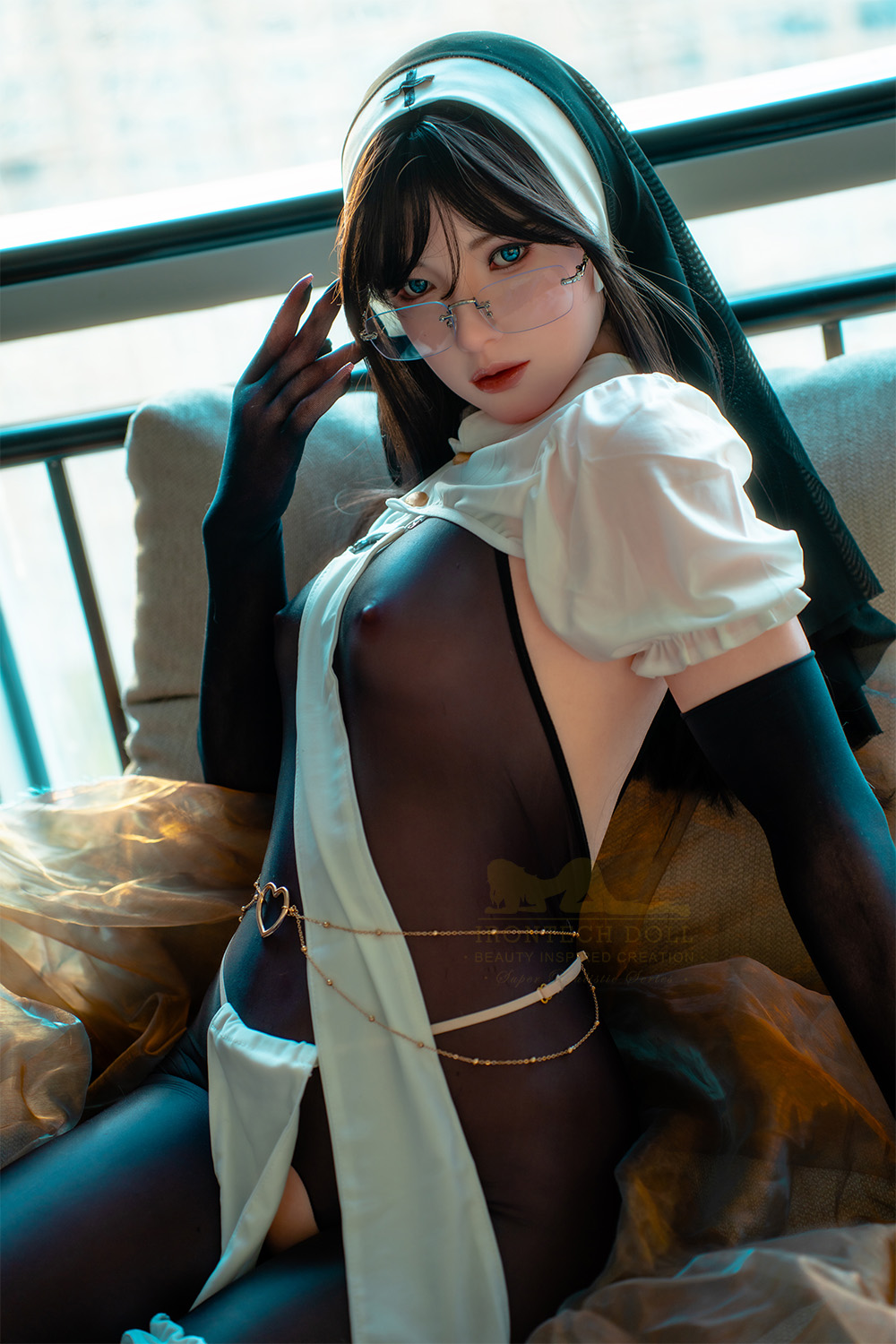 5ft3/162cm Minus A Cup Silicone Asian Nun Sex Doll S37 - Yeona