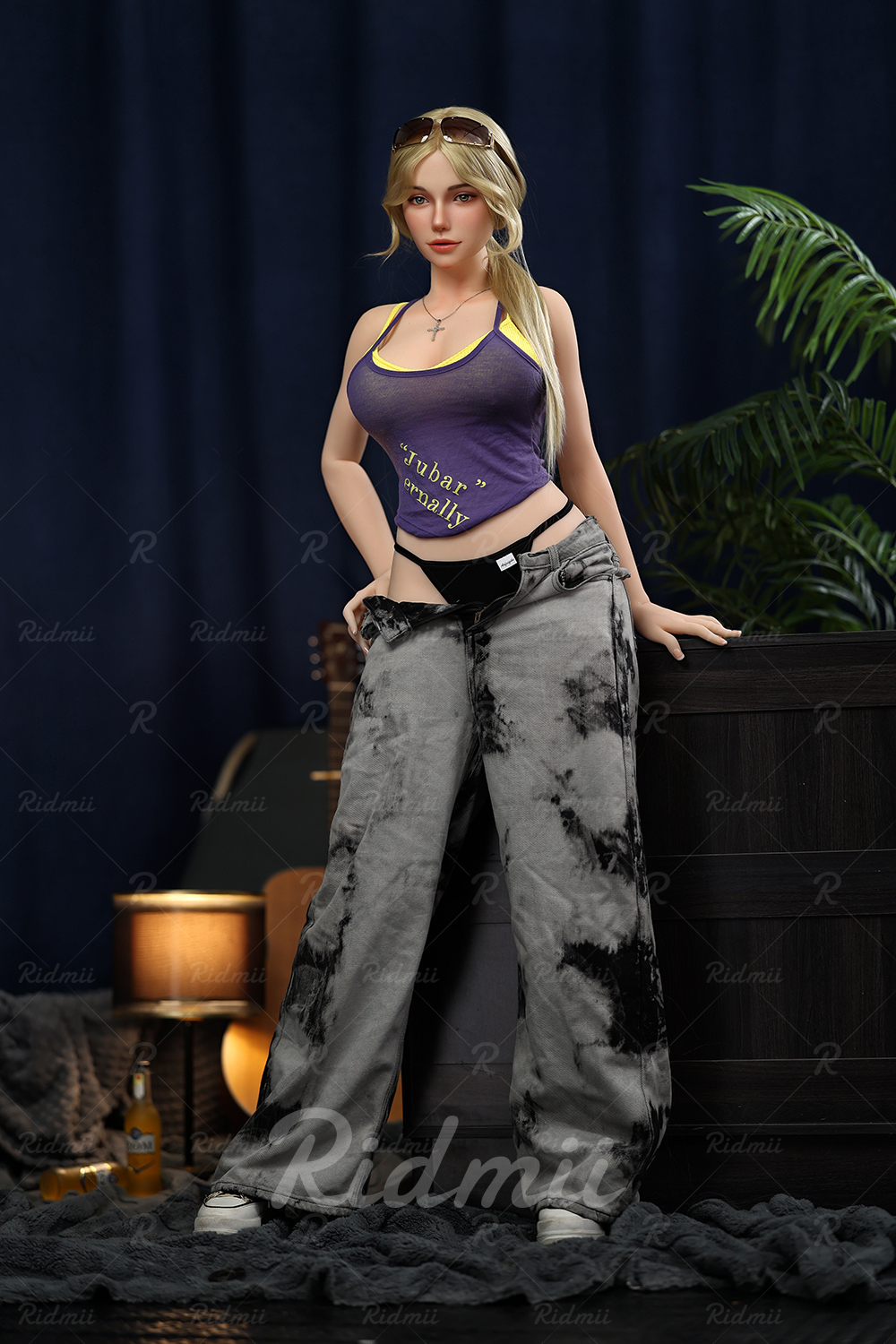 5ft4/164cm E Cup TPE Head Movable Jaw Blonde Sex Doll - Nyx