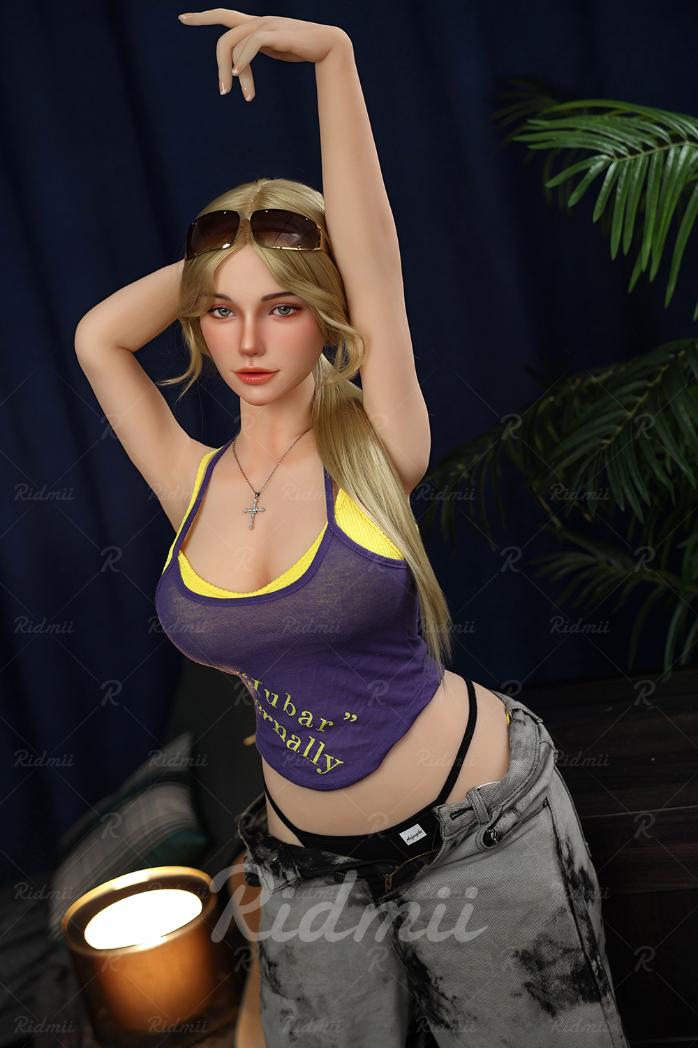 5ft4/164cm E Cup TPE Head Movable Jaw Blonde Sex Doll - Nyx