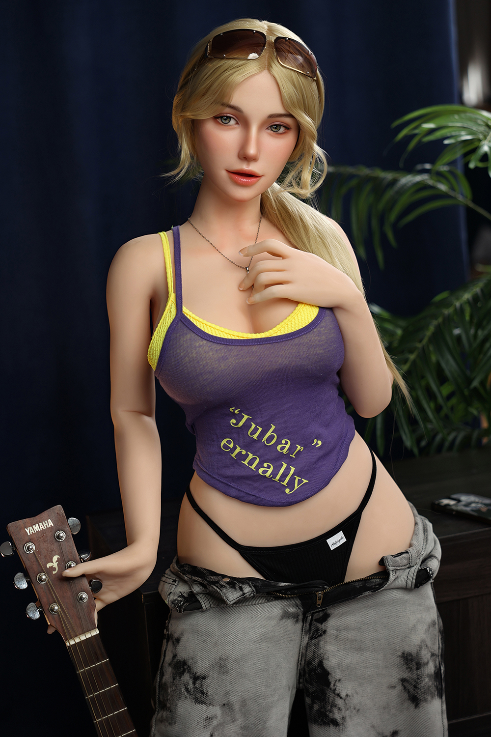 5ft4/164cm E Cup TPE Head Movable Jaw Blonde Sex Doll - Nyx
