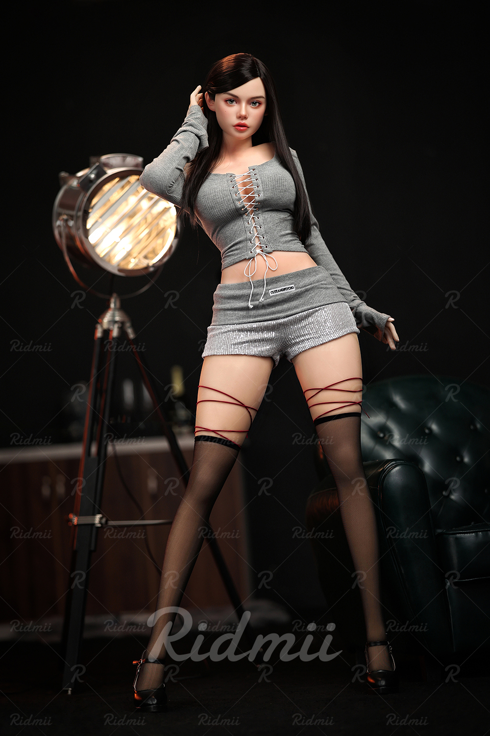 (US Stock) 5ft4/164cm E Cup Silicone Head Movable Jaw Sex Doll - Fiora