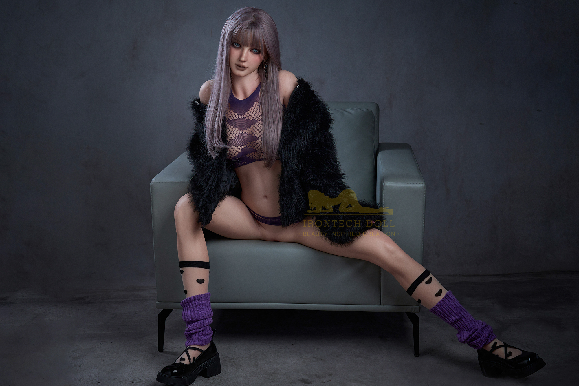 5ft5/169cm C Cup Silicone Purple Hair Sex Doll S9 - Cherry