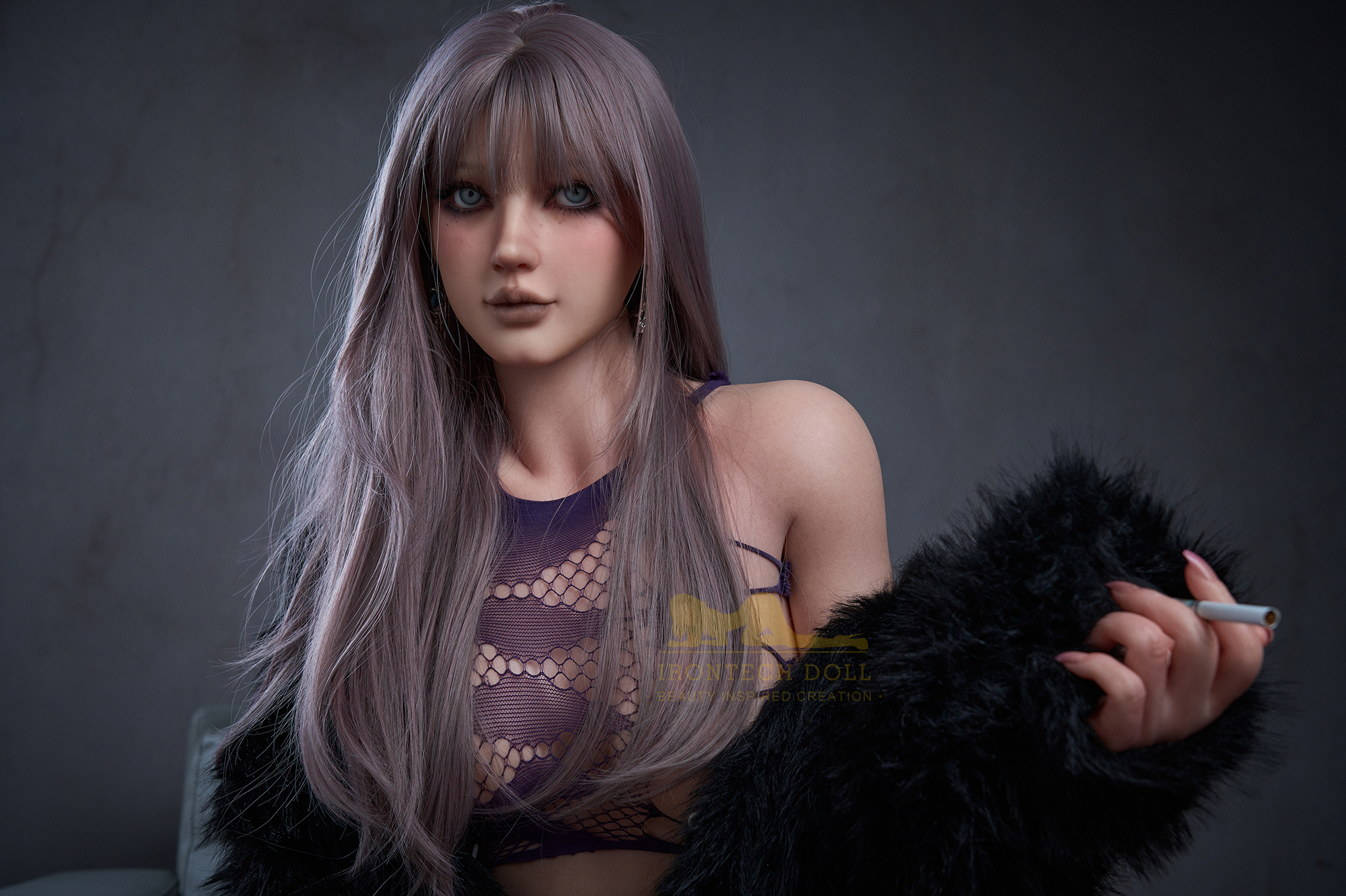 5ft5/169cm C Cup Silicone Purple Hair Sex Doll S9 - Cherry