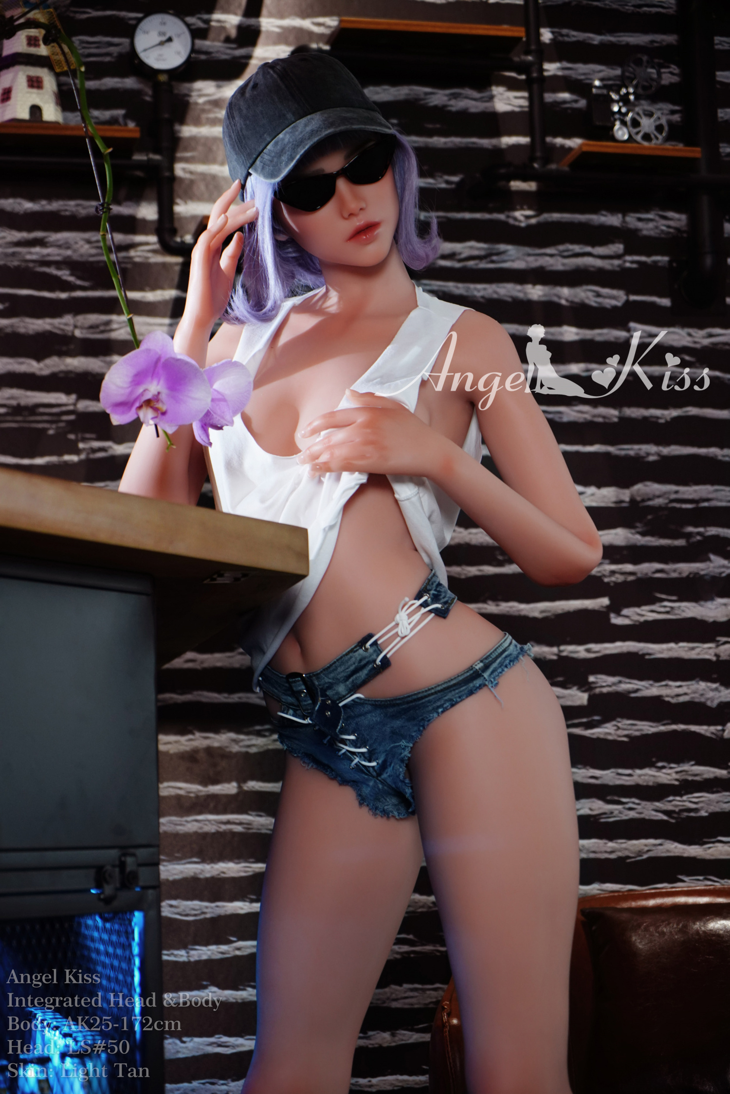 5ft6/172cm B cup Silicone All In One Purple Hair Sex Doll - Debby