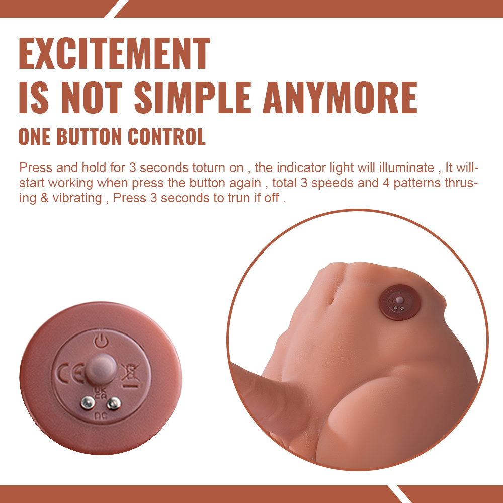 Peel - 9.6LB Electric Pulse Male Sex Doll Torso