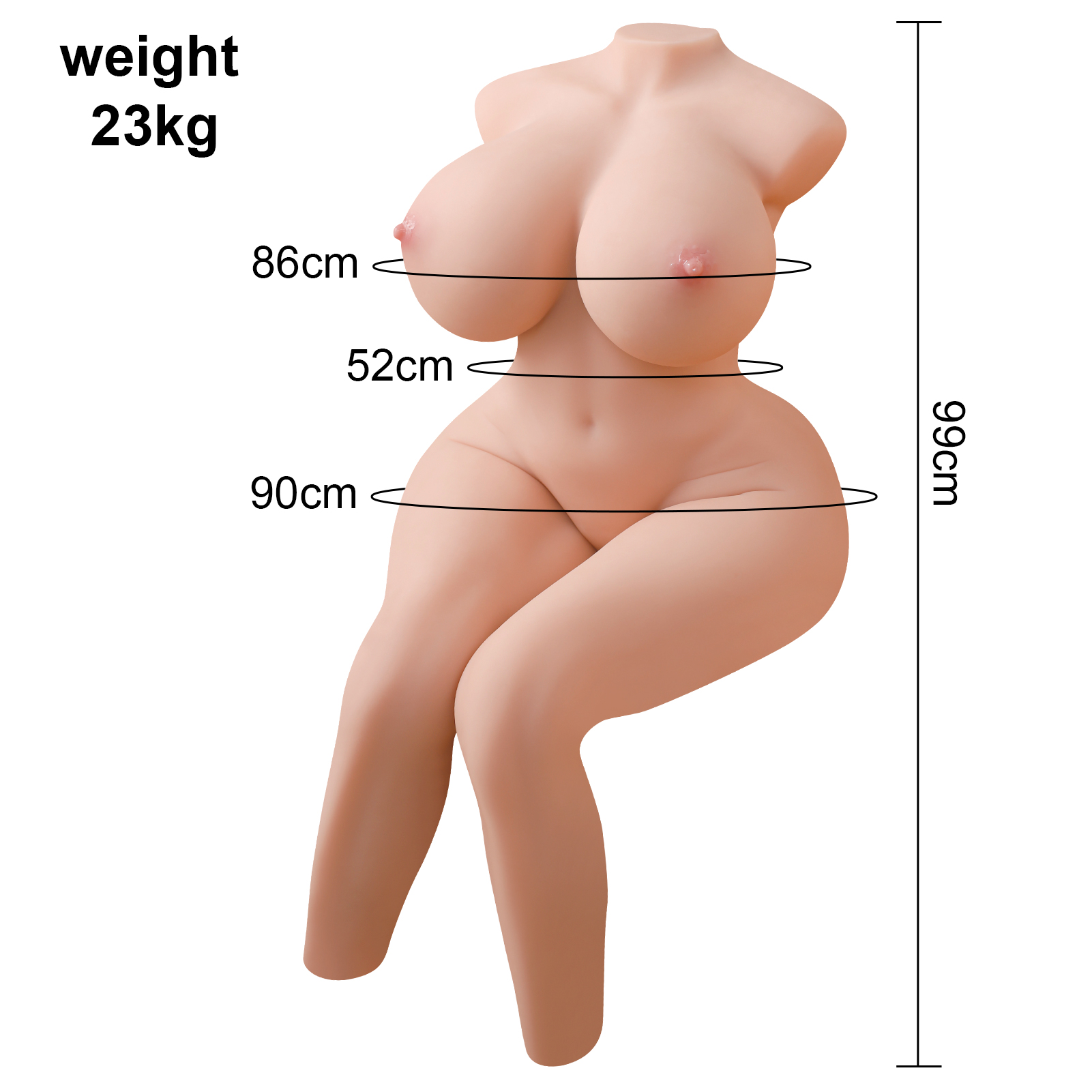 Cady - 50.7LB Life Size Sex Doll Torso