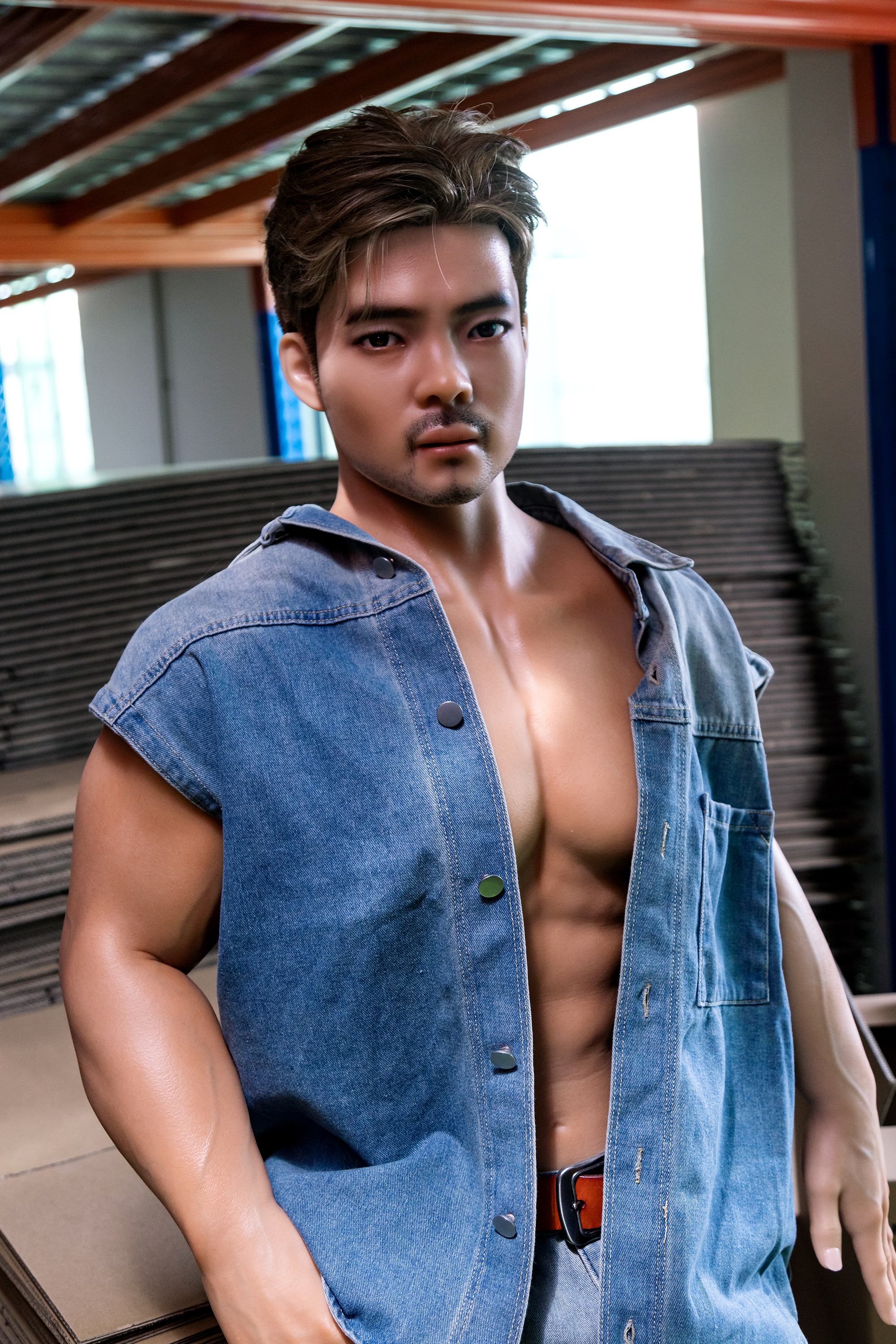 5ft6/170cm Silicone Seamless Neck Male Sex Doll - Yuan