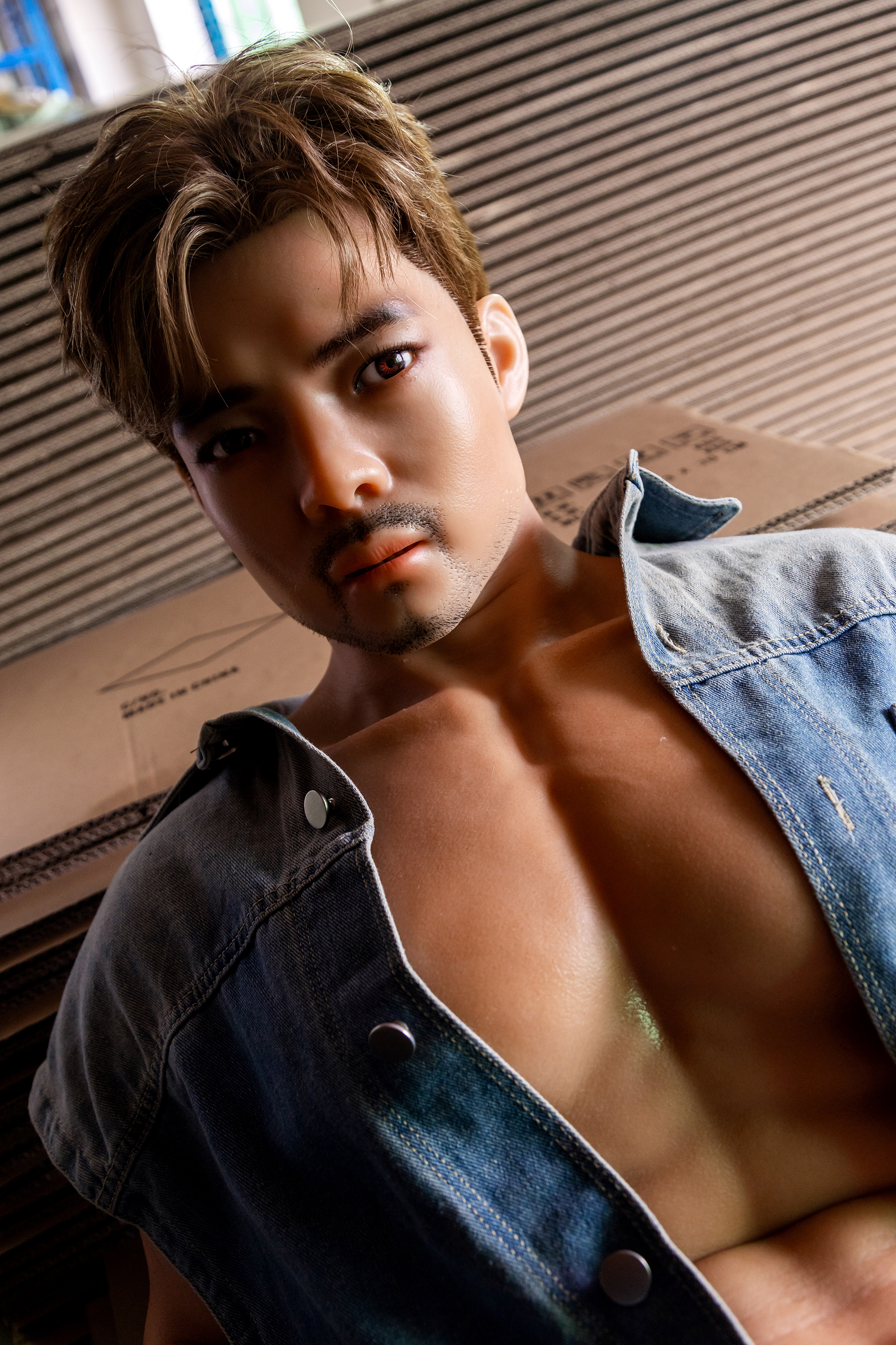 5ft6/170cm Silicone Seamless Neck Male Sex Doll - Yuan