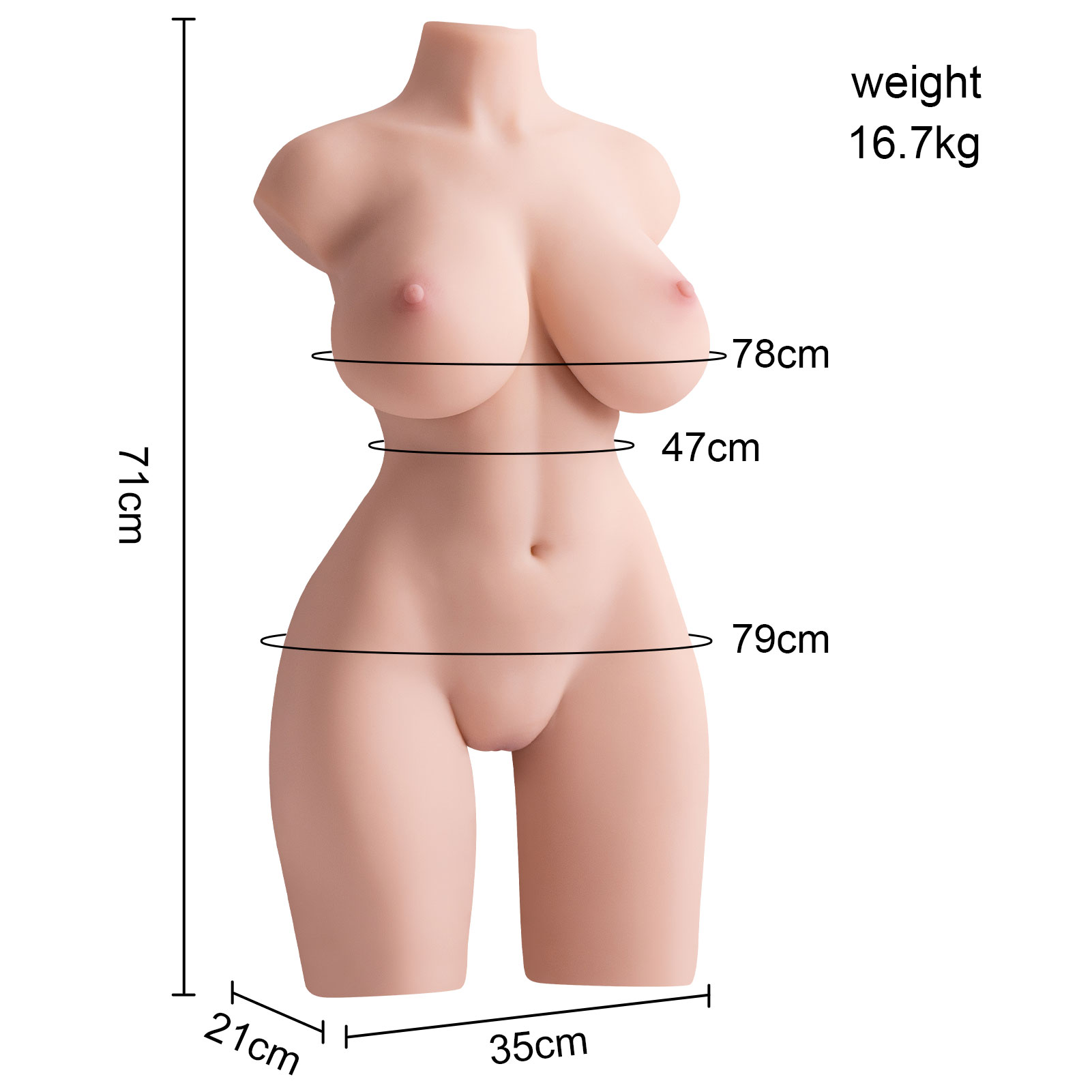 Tidy Auto - 36.8LB Auto Thrusting Sex Doll Torso