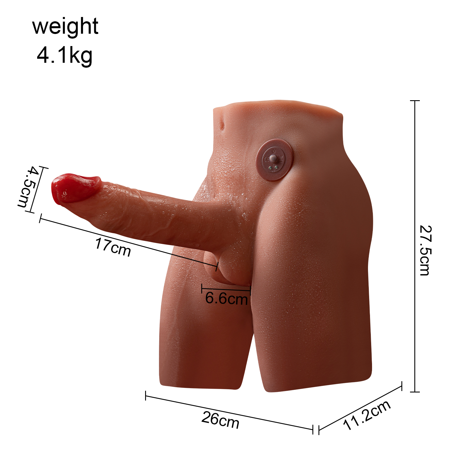 Jackson - 10.6LB Electric Pulse Tan Skin Male Torso Sex Doll