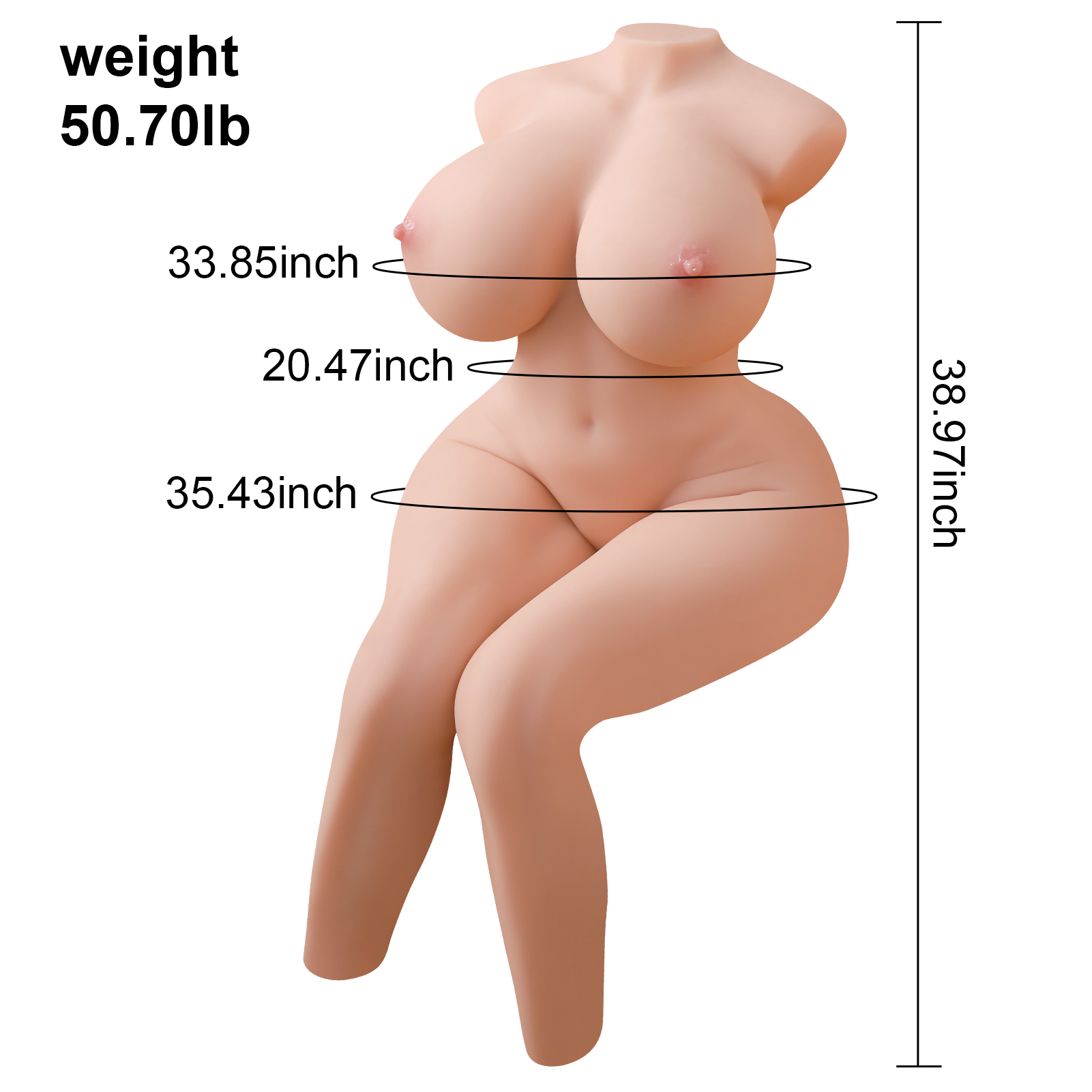 Cady - 50.7LB Life Size Sex Doll Torso