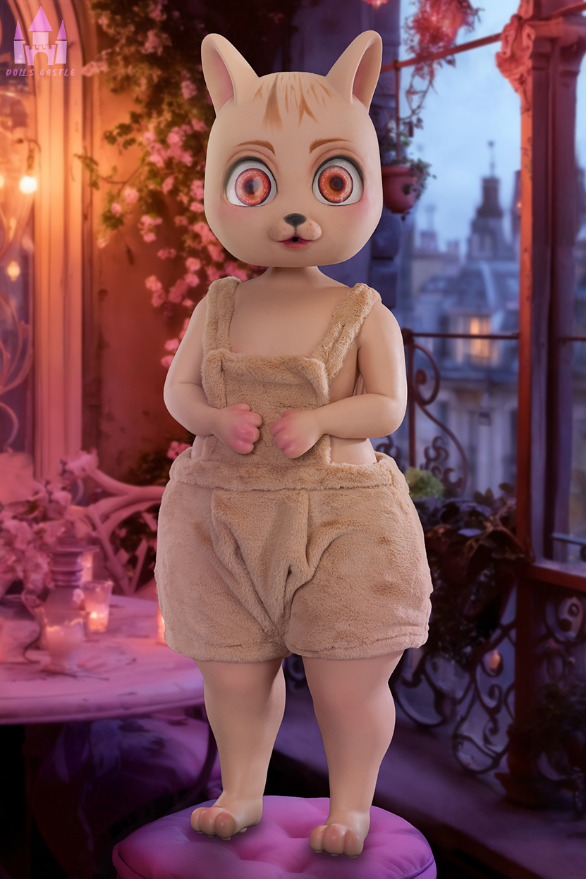 (EU Stock) Silicone A Cup Bear Sex Doll - Bearrie - angled view