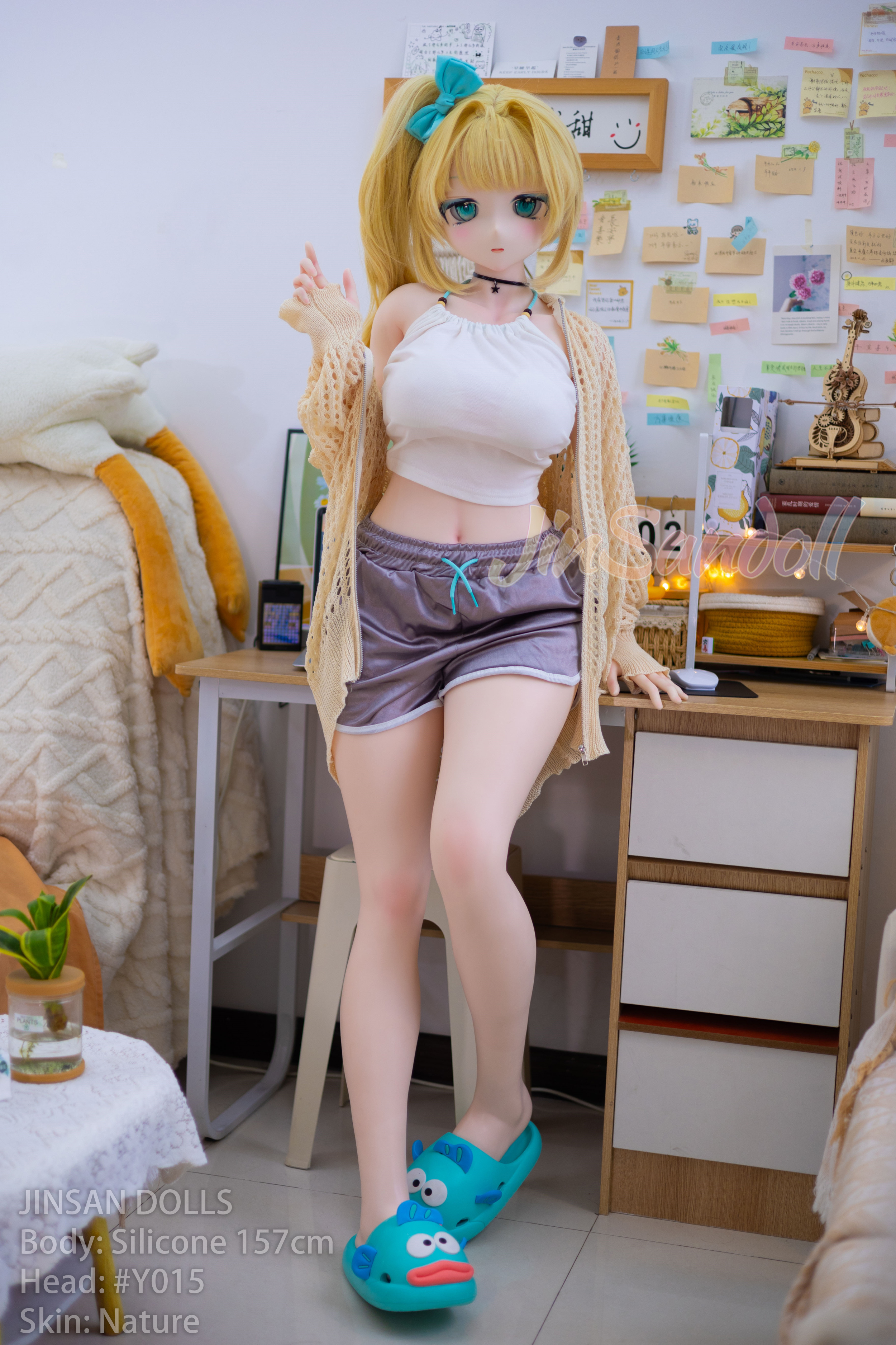 5ft2/157cm B Cup PVC Head Silicone Sex Doll - Jennie