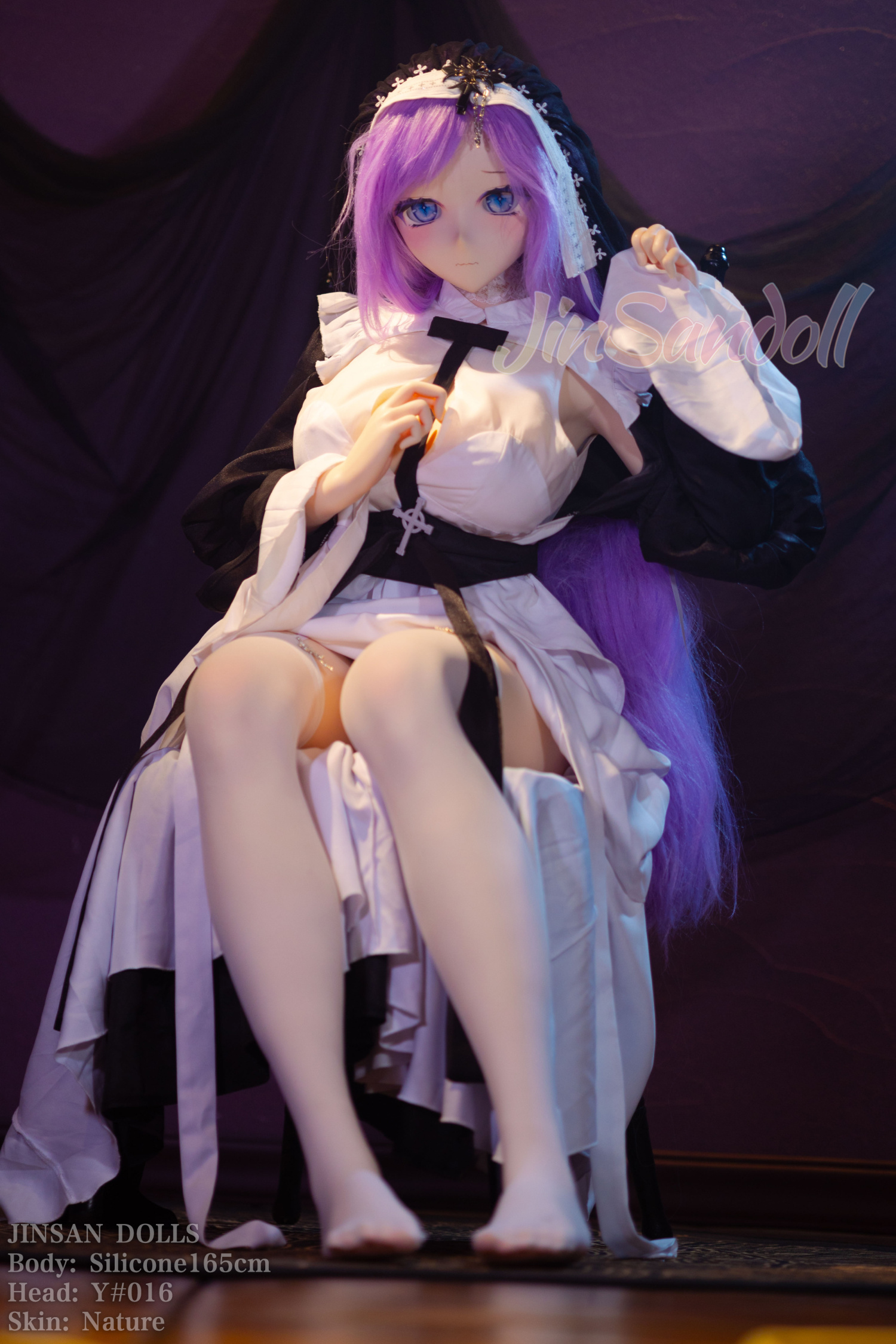 5ft4/165cm G Cup PVC Head Silicone Sex Doll - Nun