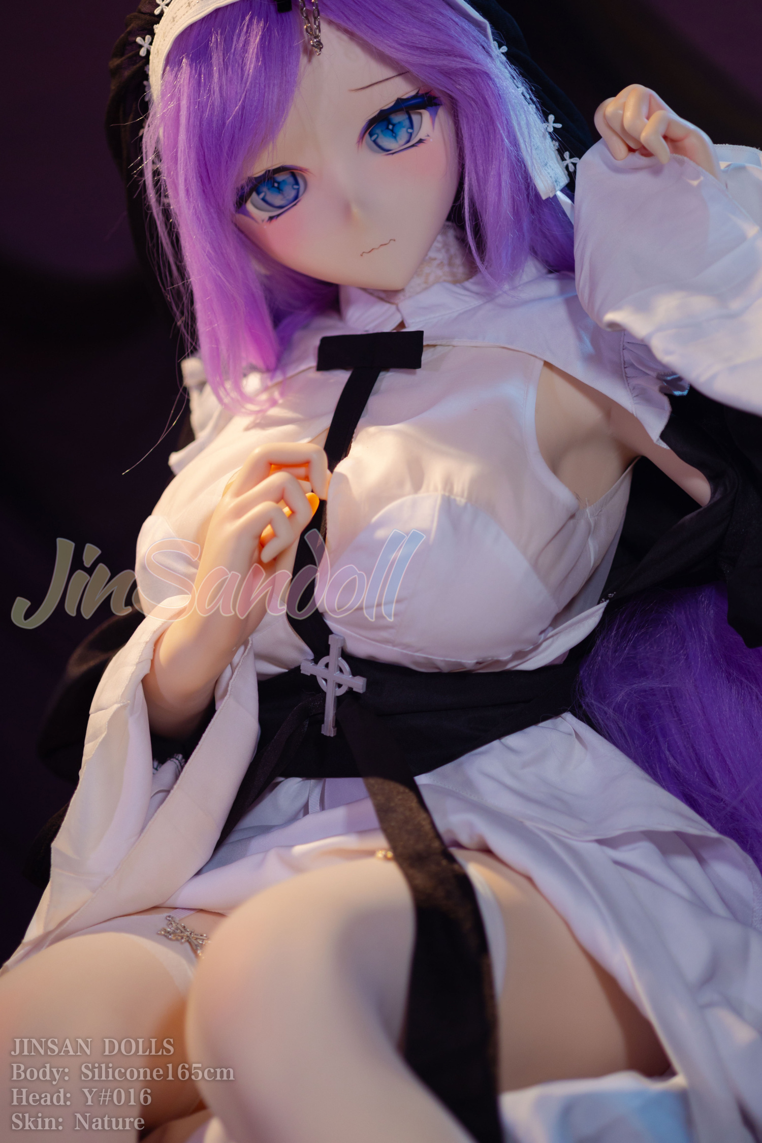 5ft4/165cm G Cup PVC Head Silicone Sex Doll - Nun