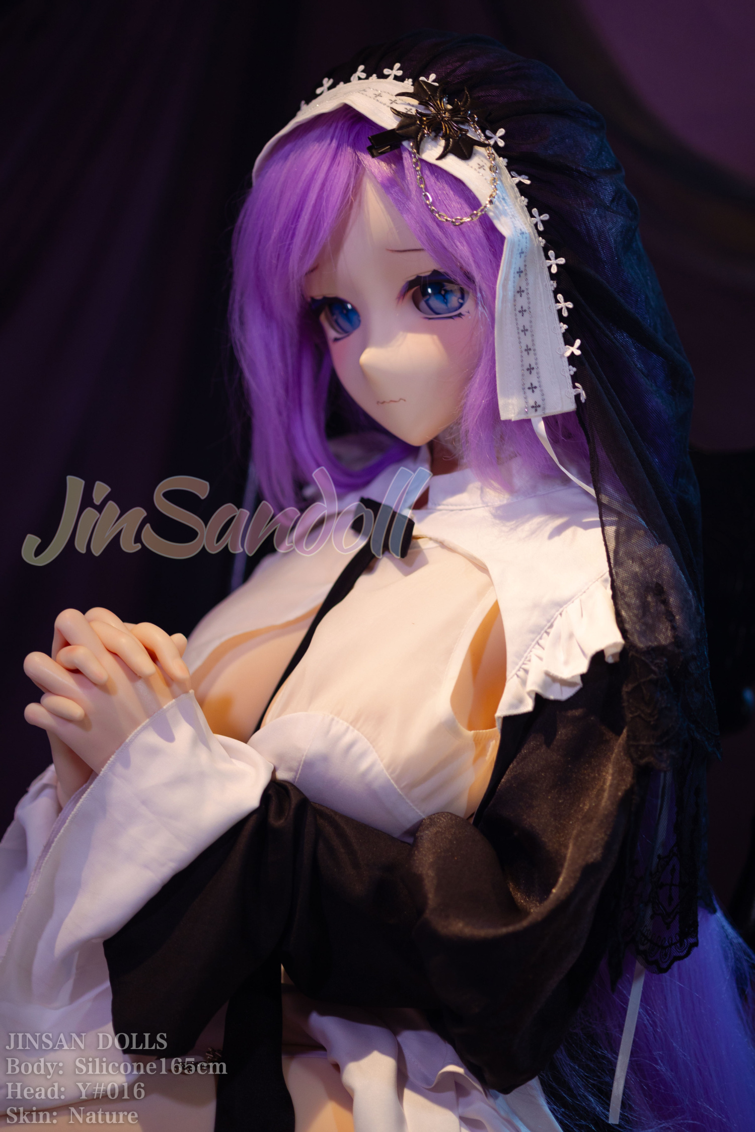 5ft4/165cm G Cup PVC Head Silicone Sex Doll - Nun