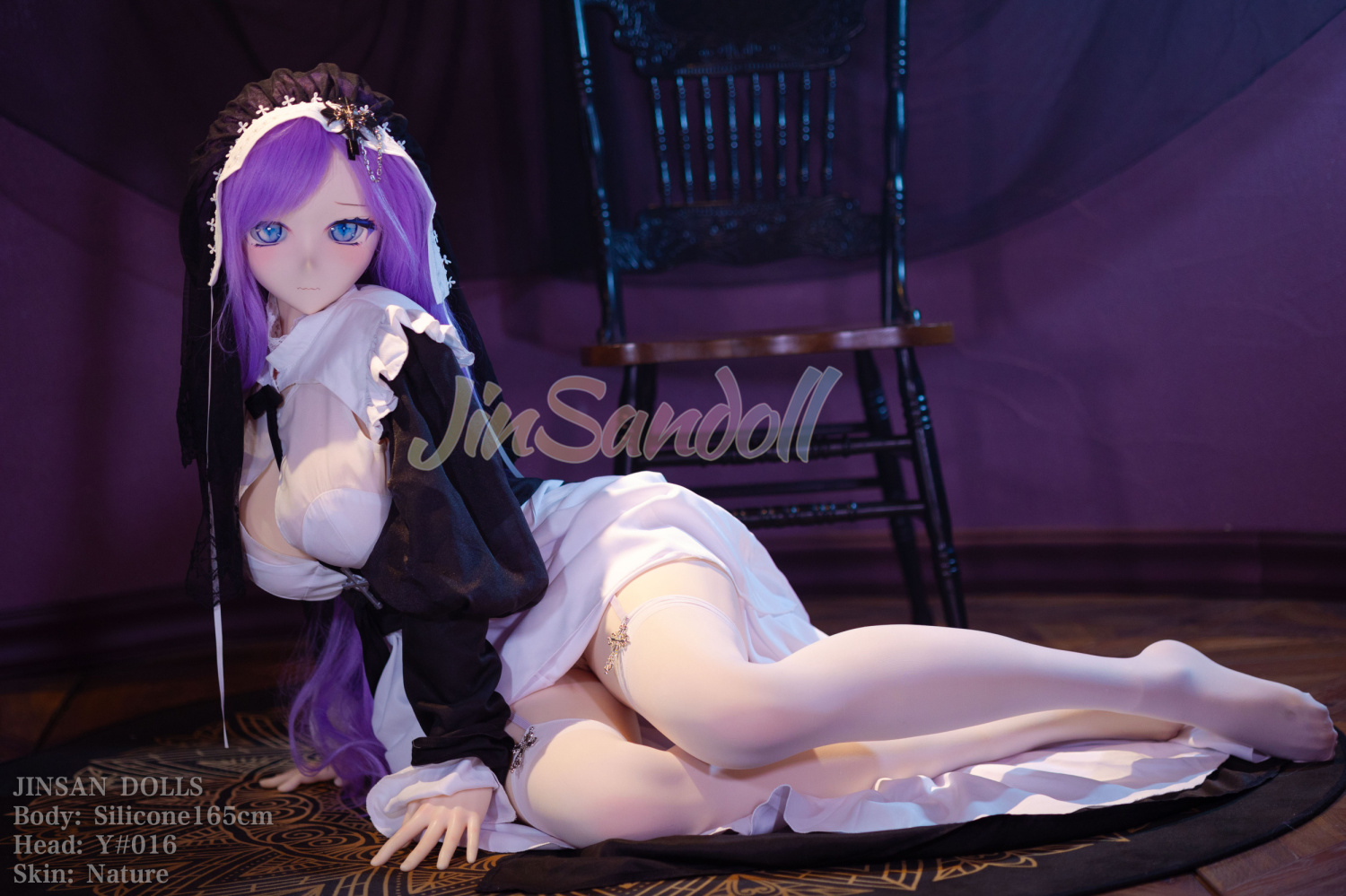 5ft4/165cm G Cup PVC Head Silicone Sex Doll - Nun