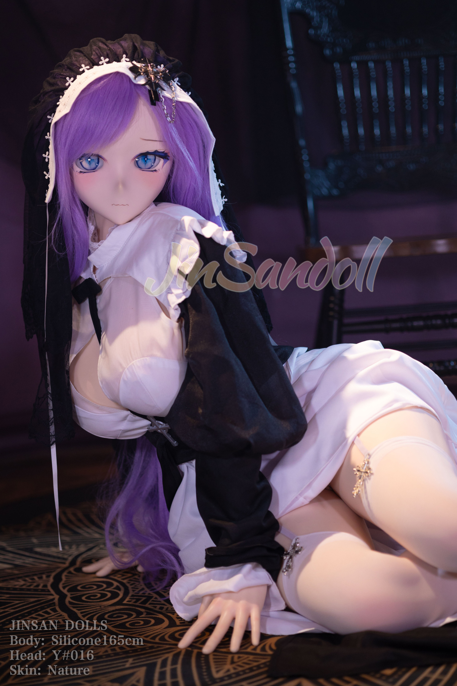 5ft4/165cm G Cup PVC Head Silicone Sex Doll - Nun