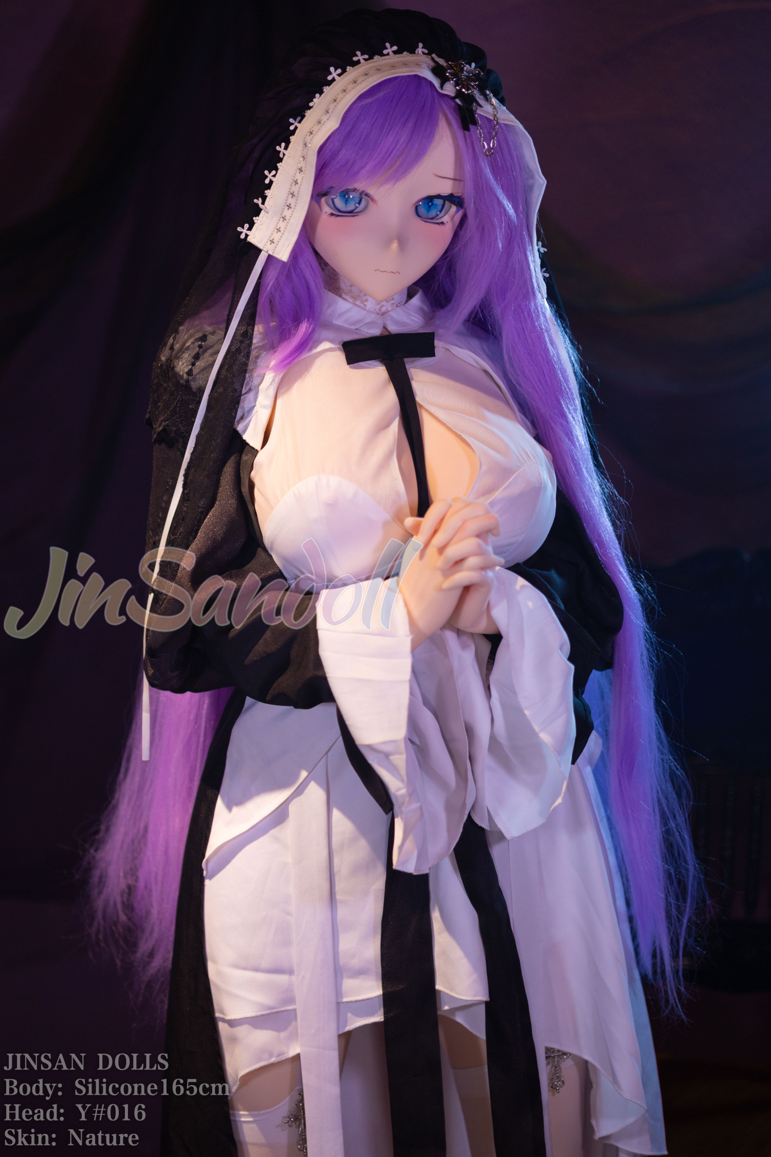 5ft4/165cm G Cup PVC Head Silicone Sex Doll - Nun