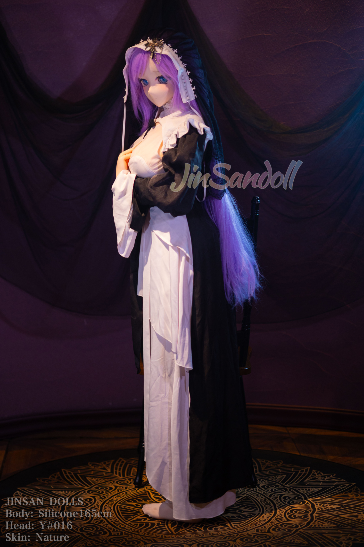 5ft4/165cm G Cup PVC Head Silicone Sex Doll - Nun