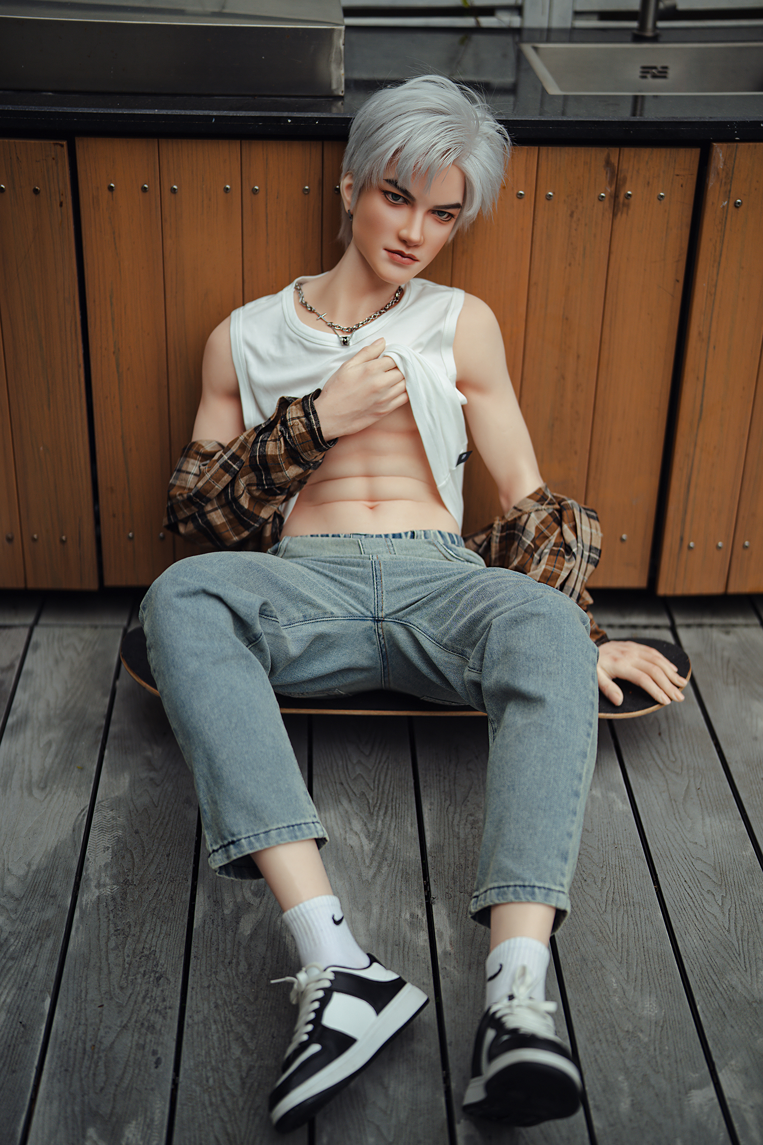 5ft3/162cm Silicone Skinny Male Sex Doll - Henry