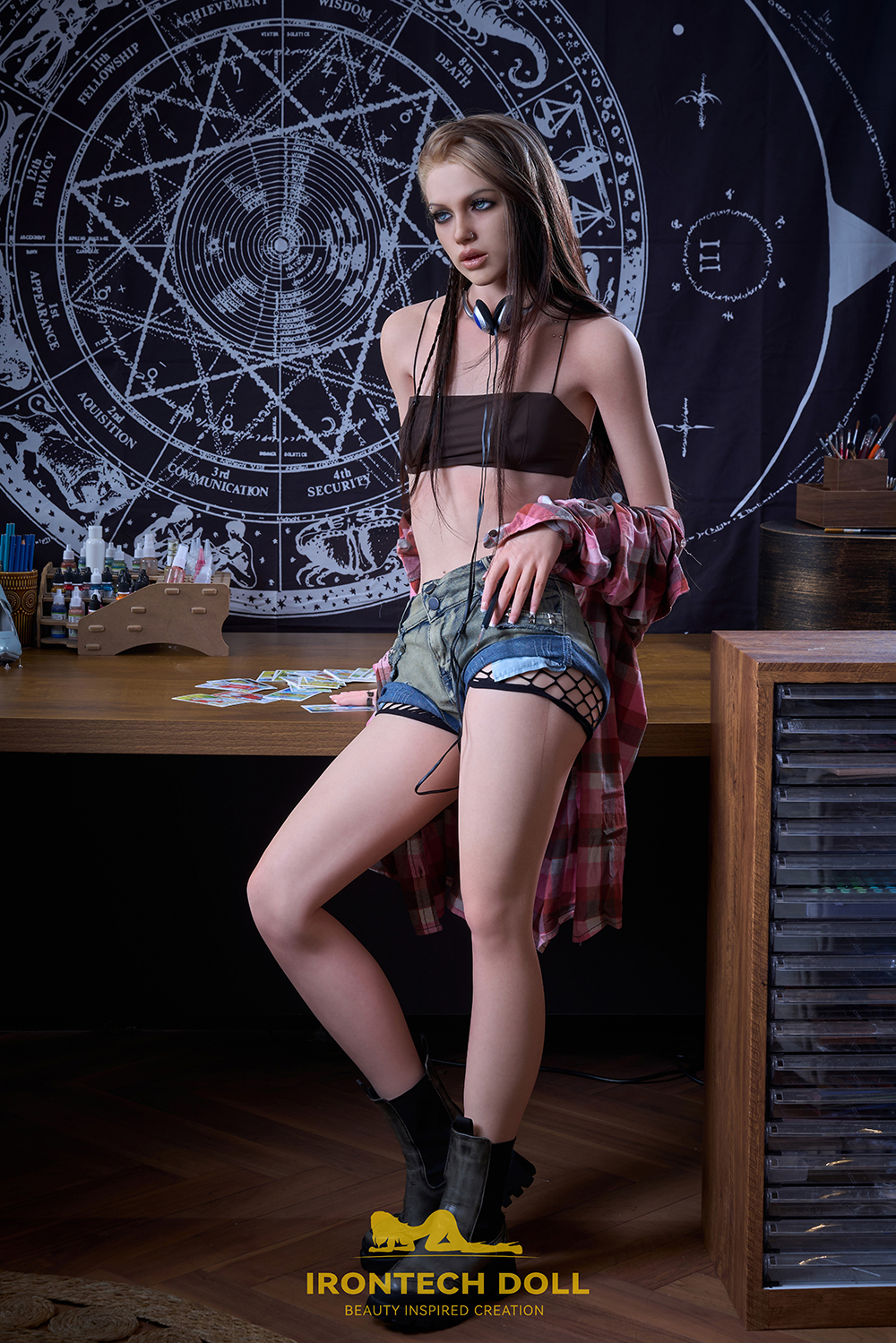 5ft3/161cm Minus A Cup Silicone Dark Goddess Sex Doll S44 ROS MAX - Molly