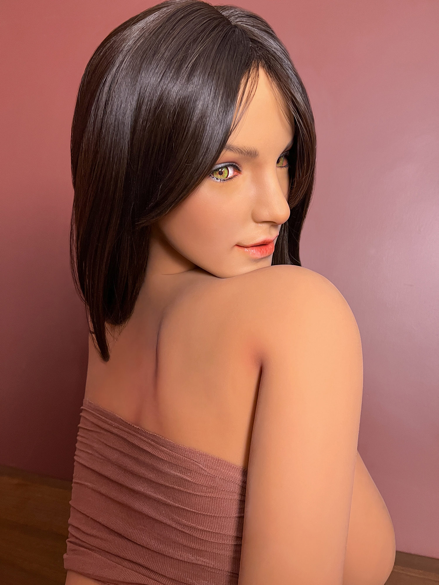 5ft2/159cm J Cup Silicone Head Suntan Skin Sex Doll - Mouna