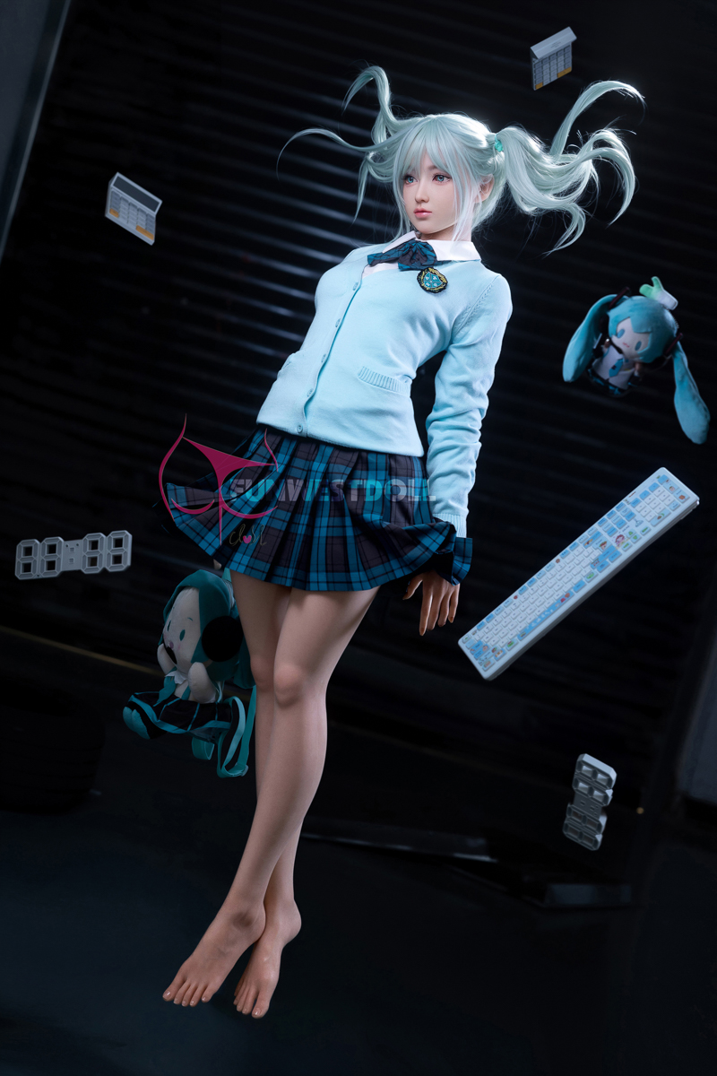 5ft2/159cm A Cup Silicone Miku Sex Doll - Anime Amy