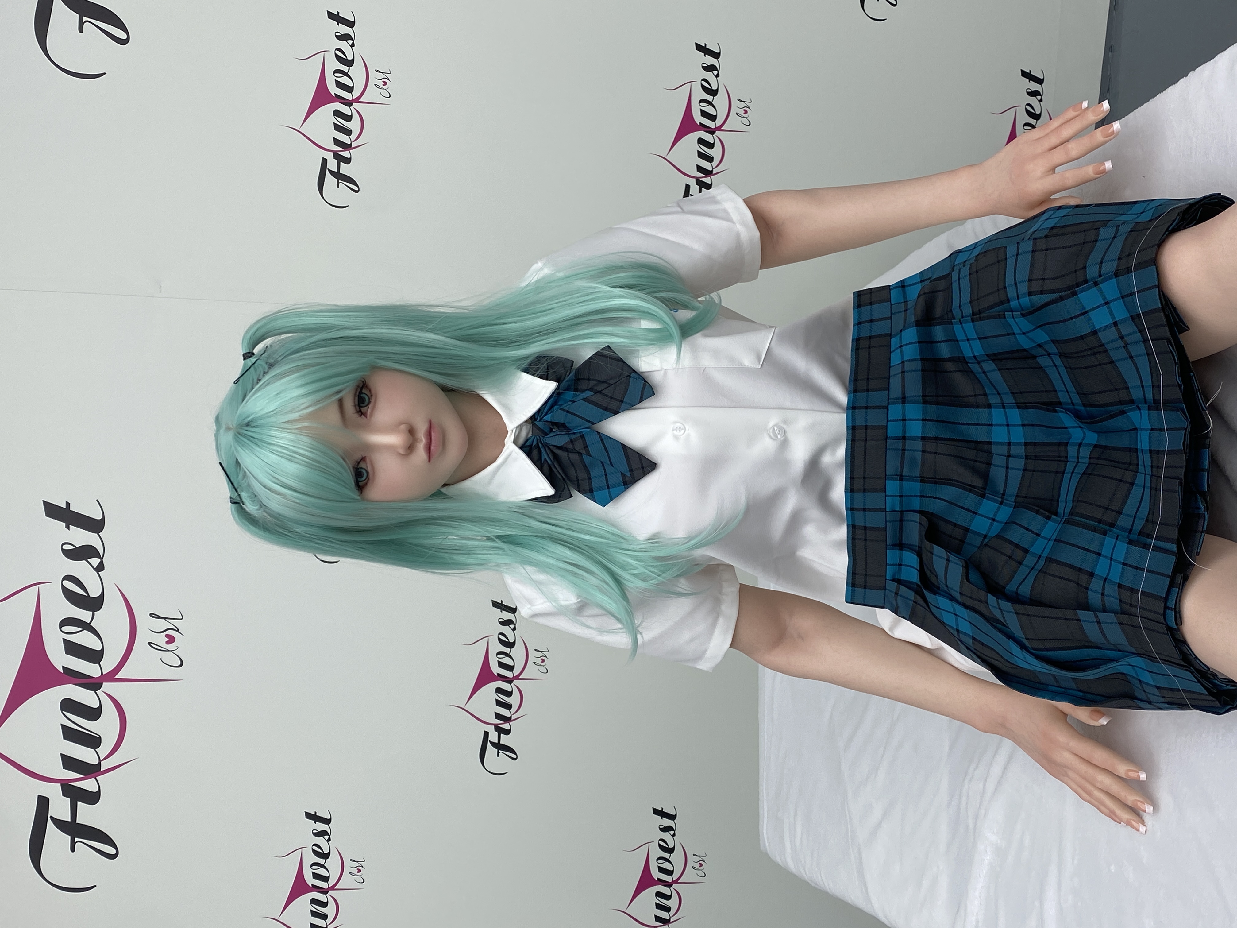 (EU Stock) 5ft2/159cm A Cup Silicone Miku Sex Doll - Anime Amy
