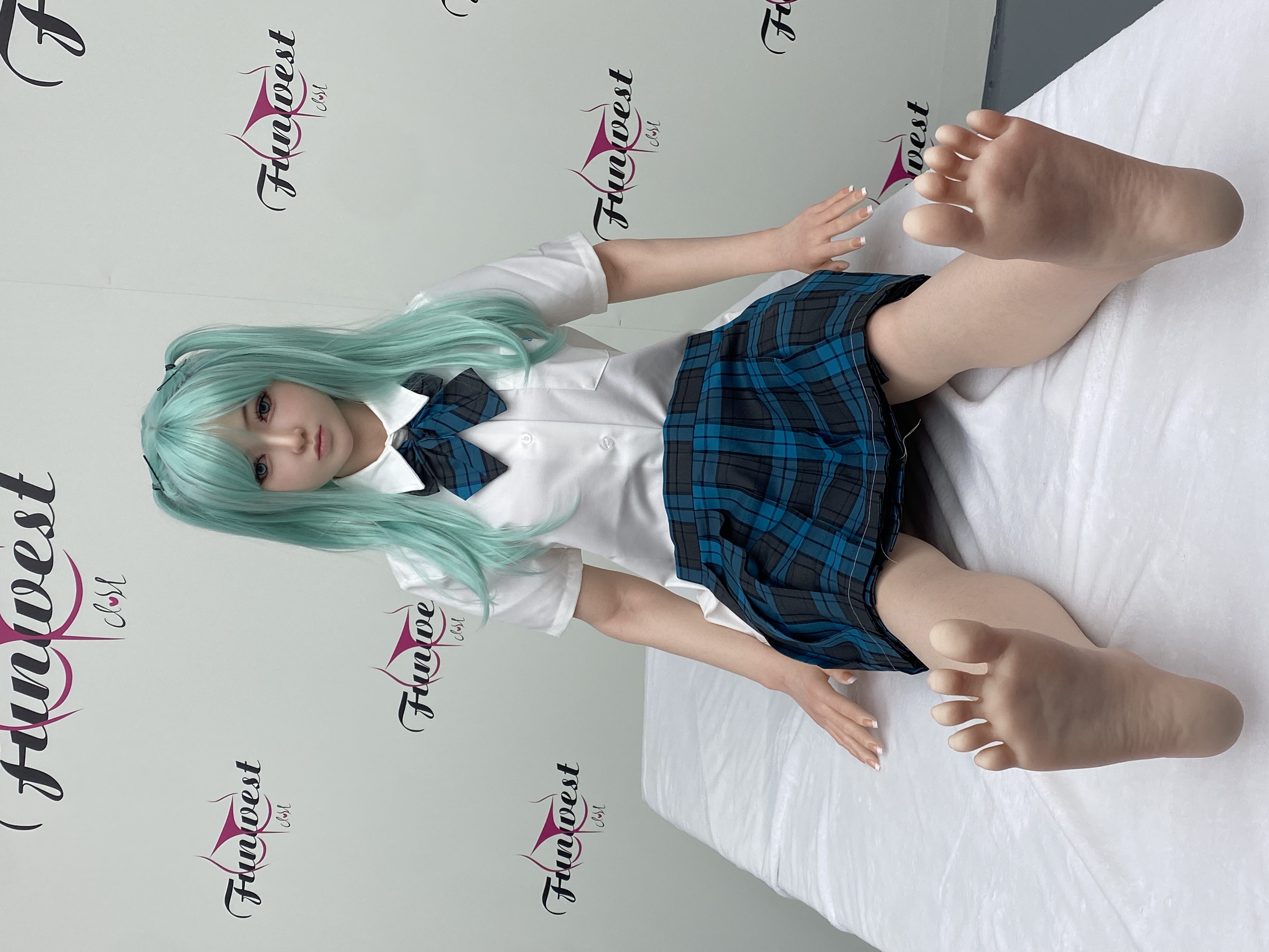 (EU Stock) 5ft2/159cm A Cup Silicone Miku Sex Doll - Anime Amy