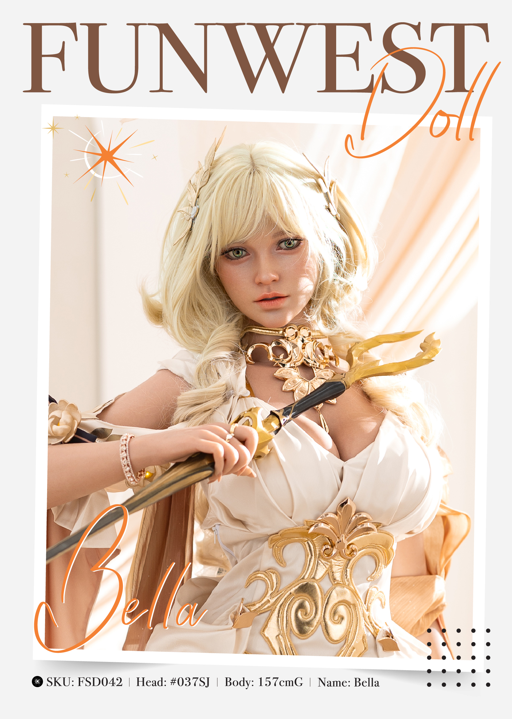 5ft2/157cm G Cup Silicone Aglaea Sex Doll (Real Skin Texture) - Bella