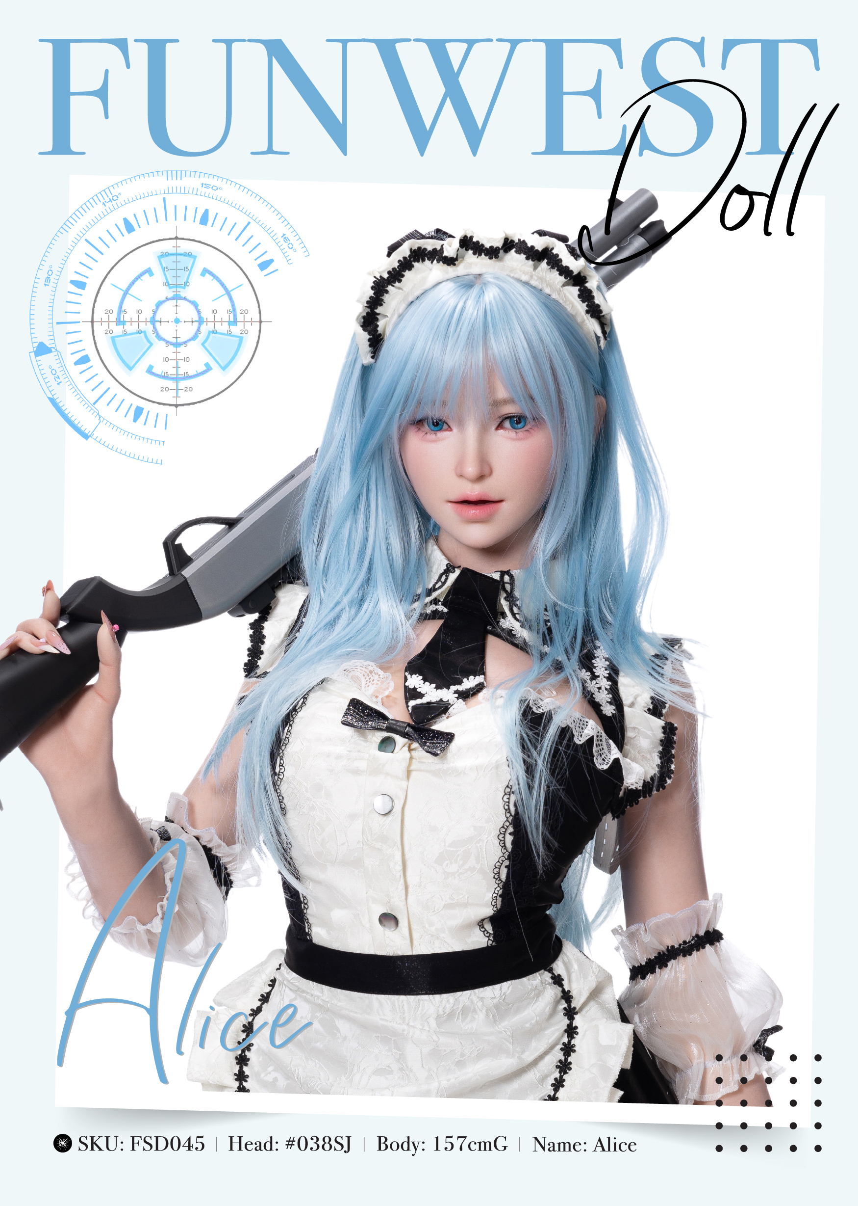 (US Stock) 5ft2/157cm G Cup Silicone Anime Sex Doll - Alice