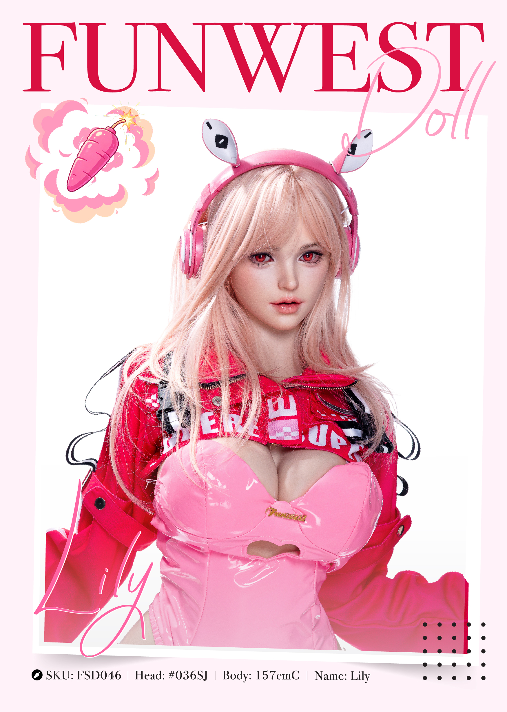 (US Stock) 5ft2/157cm G Cup Silicone Anime Sex Doll - Lily