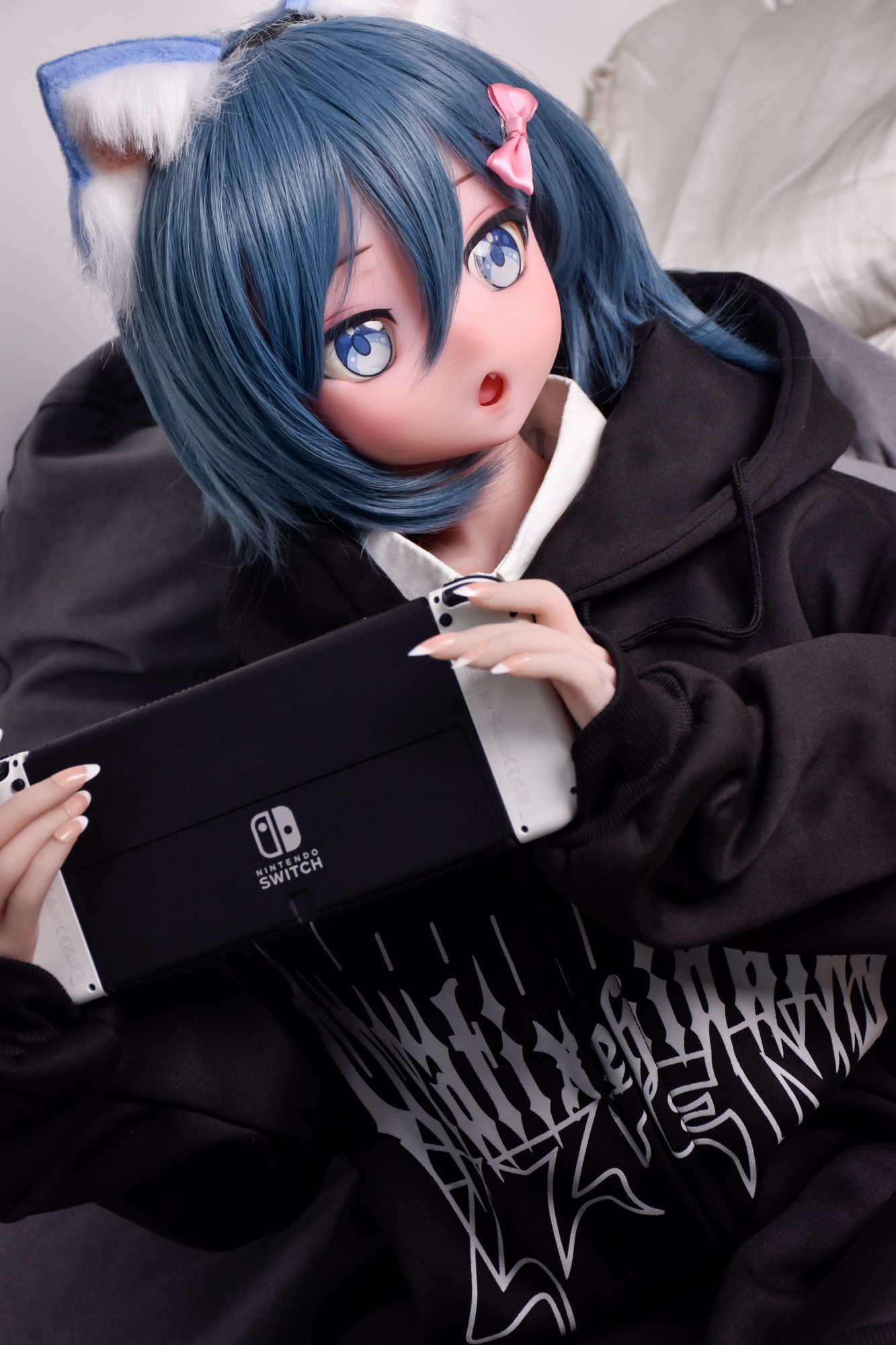 4ft9/150cm Silicone Anime Blue Short Hair Sex Doll – Amano Minami