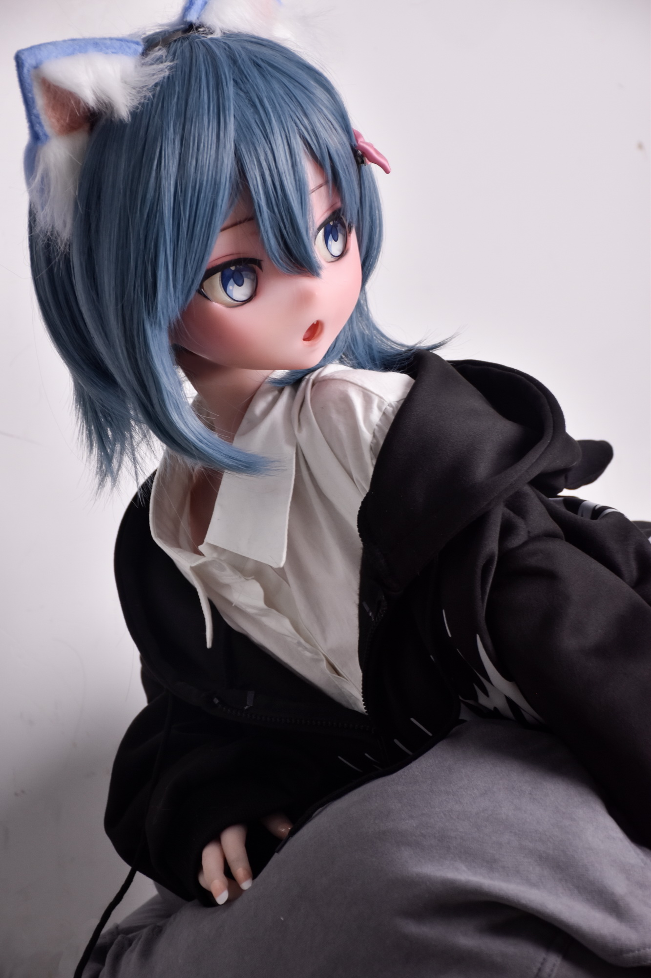 4ft9/150cm Silicone Anime Blue Short Hair Sex Doll – Amano Minami