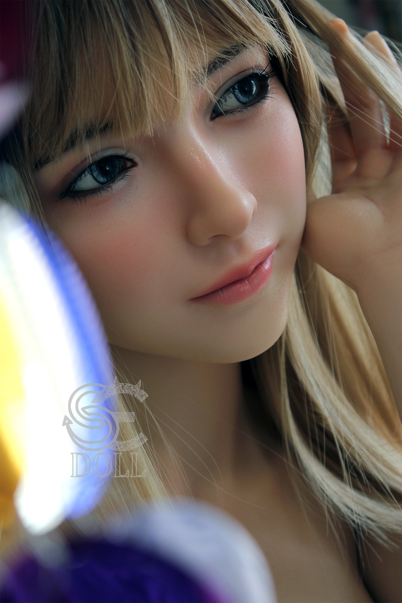 Annika.G silicone doll face with blue eyes and blonde hair