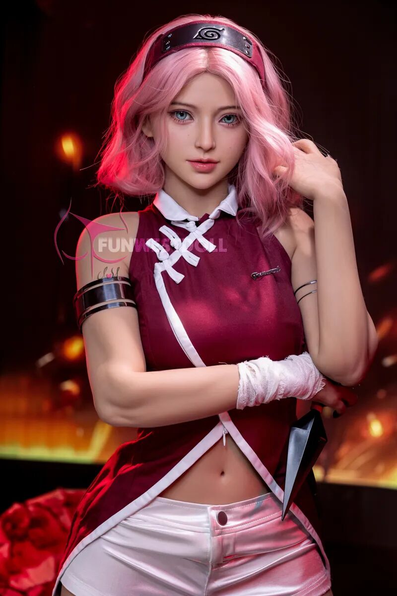 Haruno Sakura anime sex doll with S-TPE body and movable eyelids