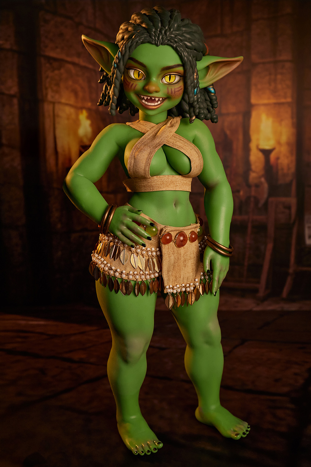 Si70 Kaela Green - Silicone A Cup Anime Goblin Girl Mini Sex Doll