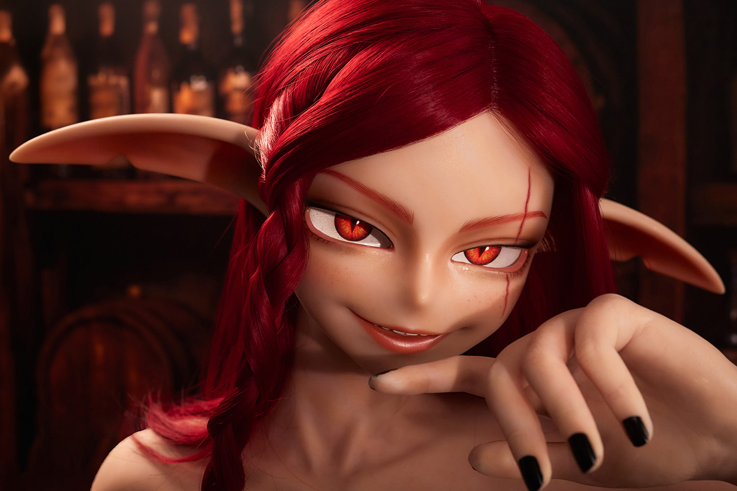 5ft2/156cm F Cup Silicone Goblin Sex Doll (Ultra-LightWeight) - Bina