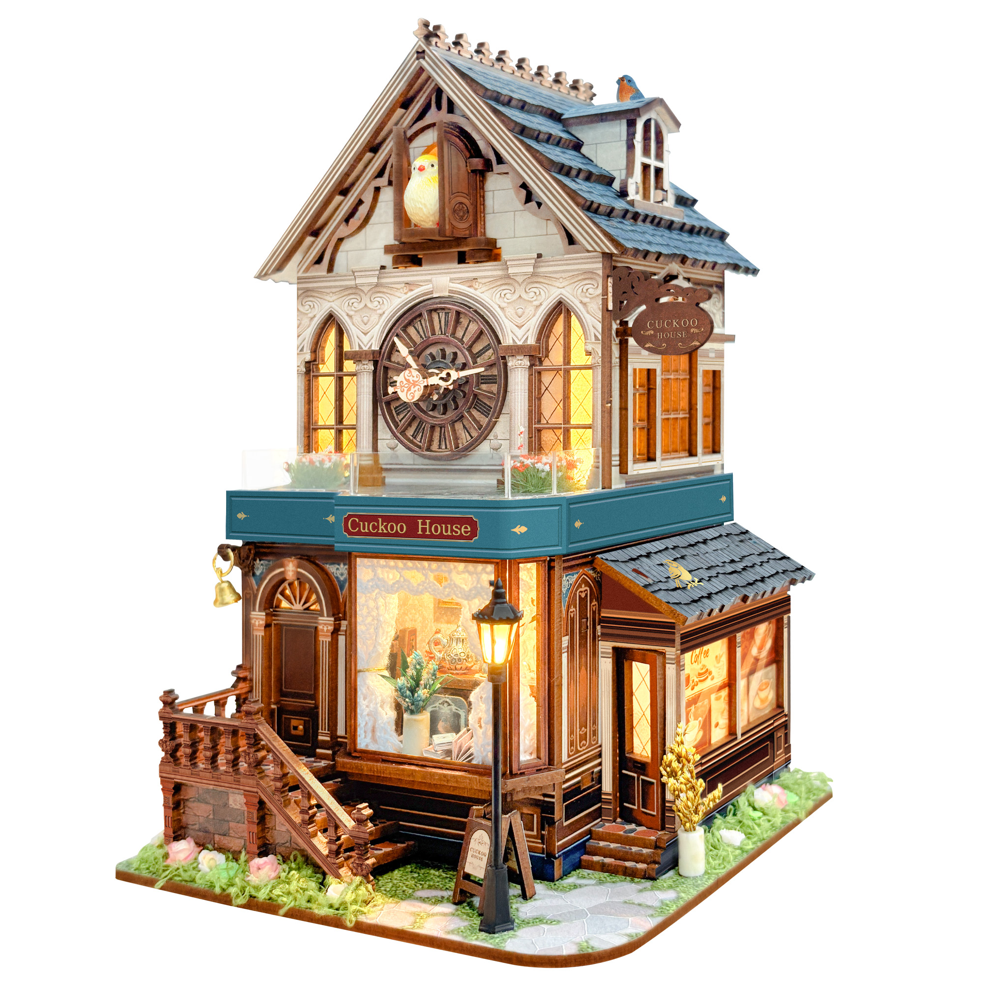Cuckoo Clock House | Mechanical 3D Wooden Puzzle Kit-Book Nook World