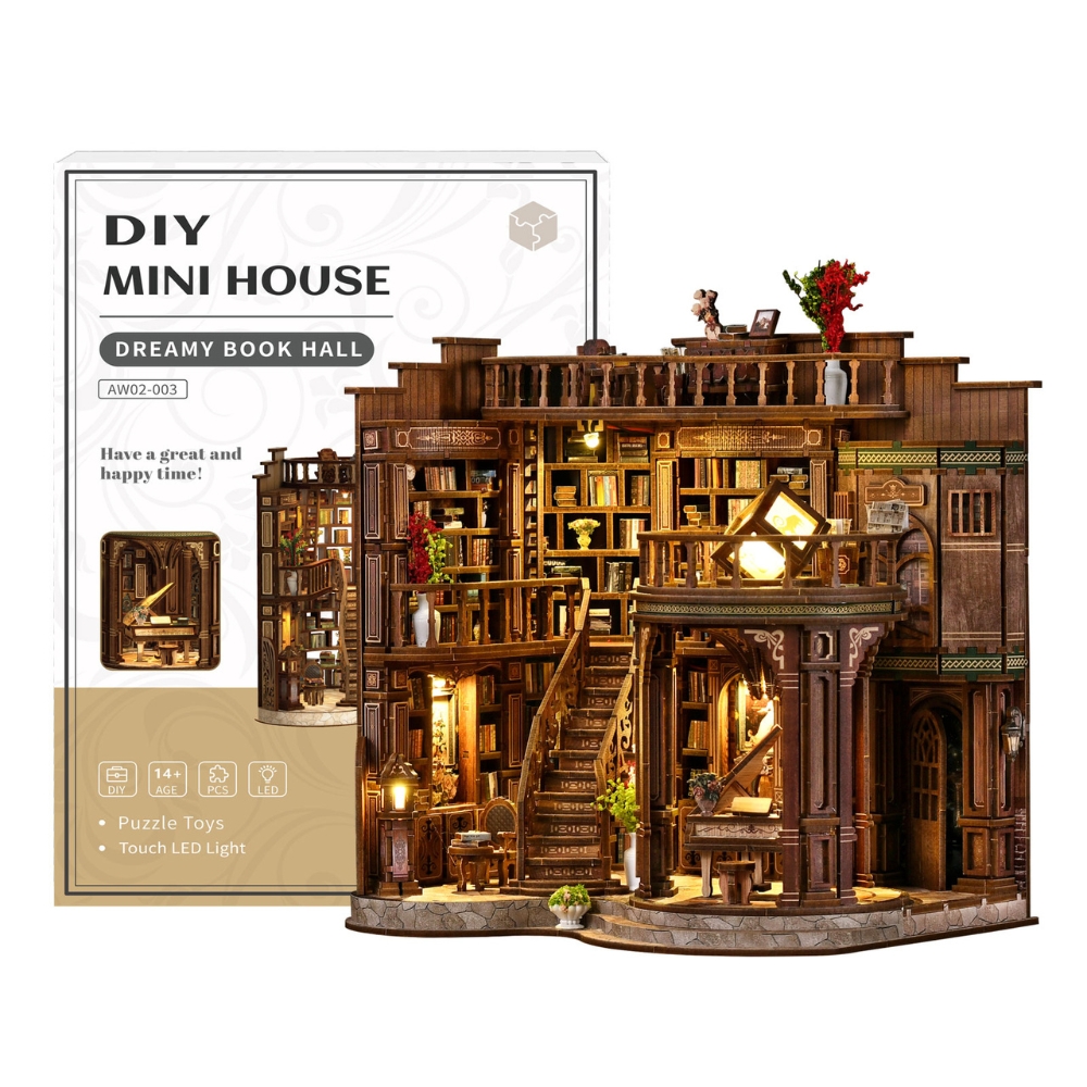 Dreamy Book Hall DIY Mini House Kit | DIY Miniature Kit-Book Nook World