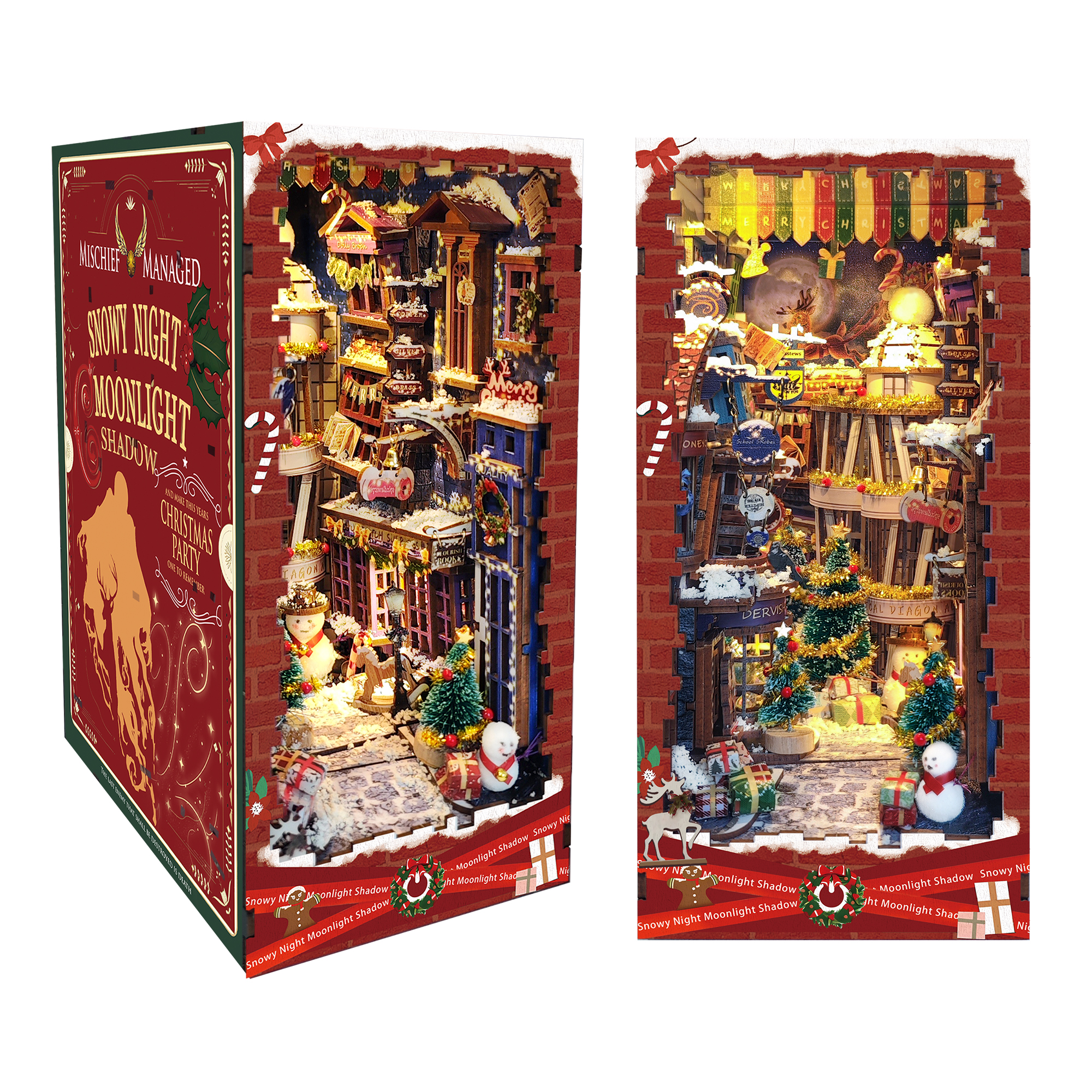 Christmas Crazy Night SL-12 DIY Wooden Book Nook - Book Nook Kit